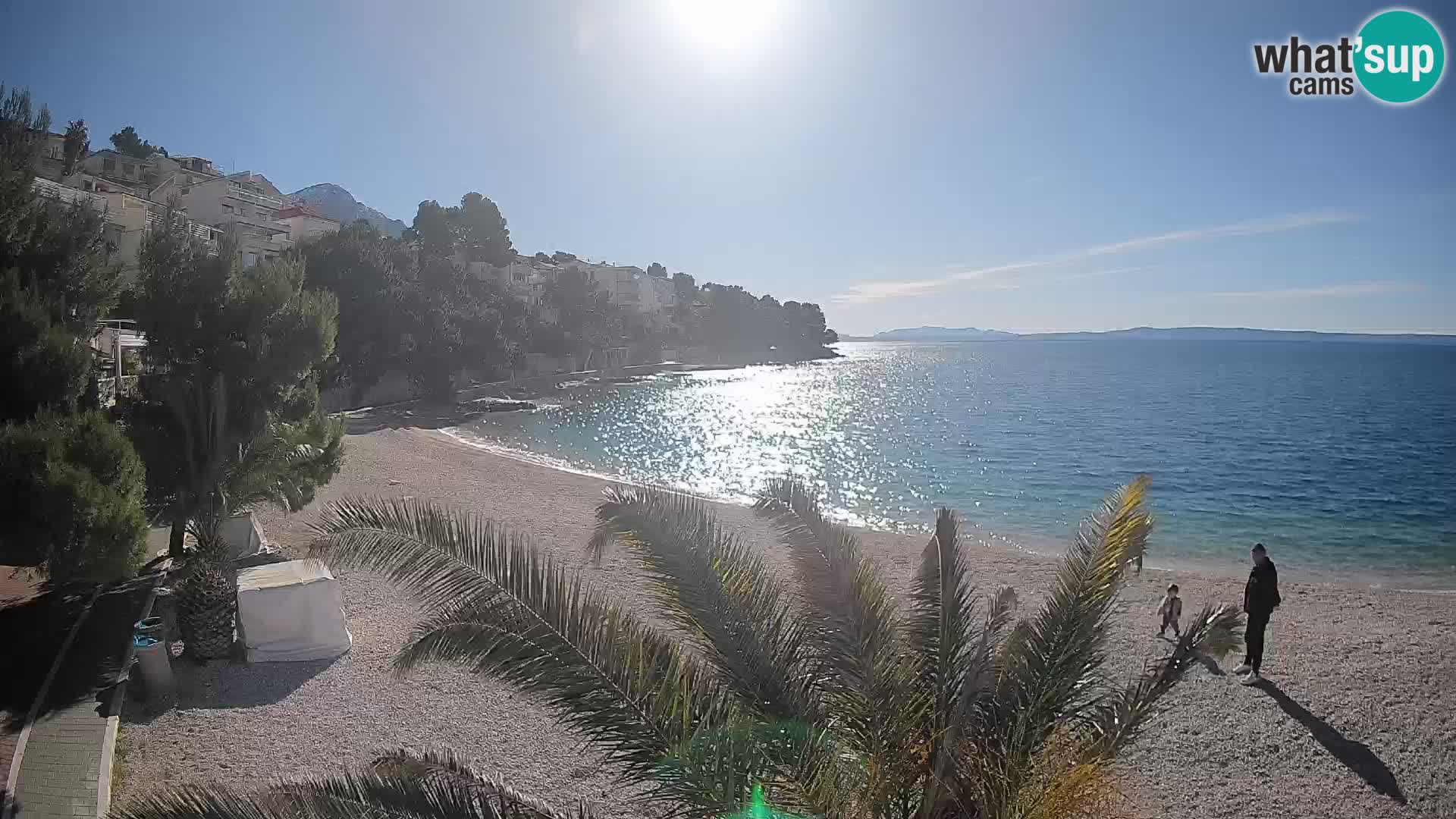 Webcam Plage Lučica Brela – Vue en direct sur la côte adriatique