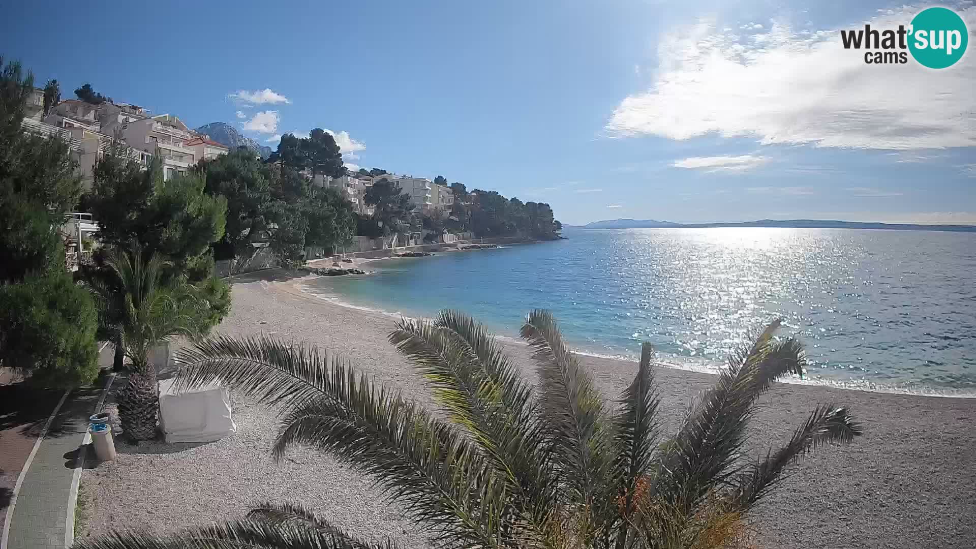 Webcam Lučica Strand Beach Brela – Liveblick von der Adriaküste