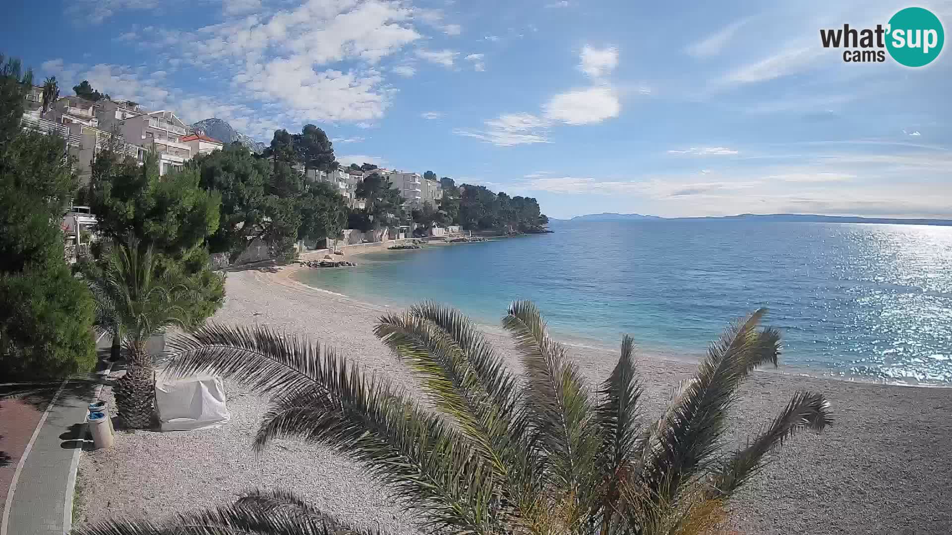 Webcam Spiaggia Lučica Brela – Vista live sulla costa adriatica