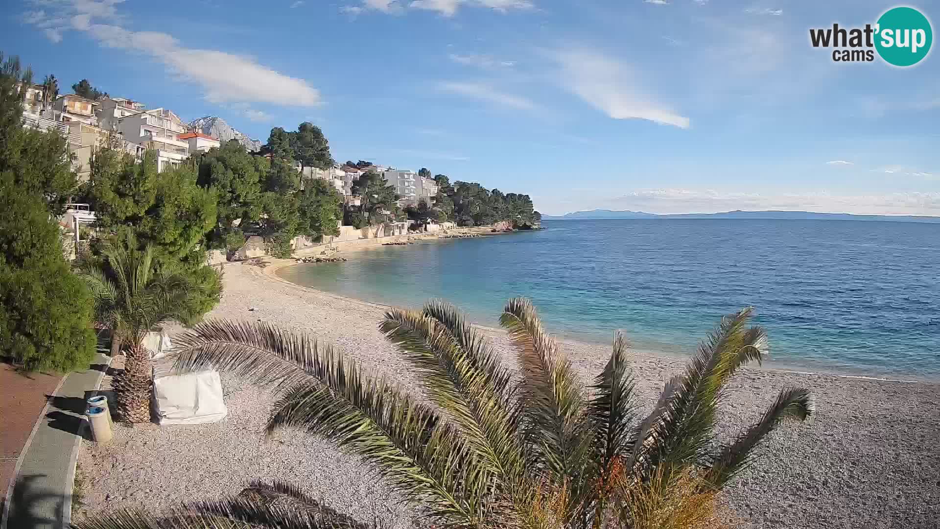 Webcam Plage Lučica Brela – Vue en direct sur la côte adriatique