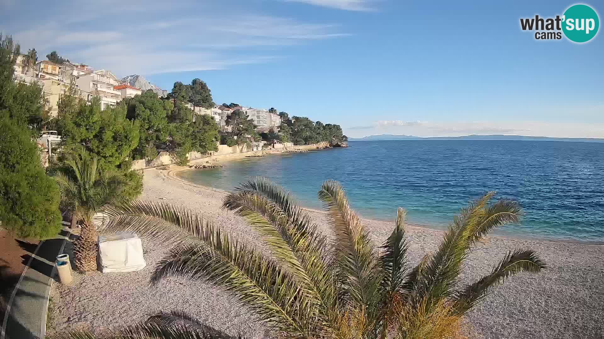 Webcam Plage Lučica Brela – Vue en direct sur la côte adriatique