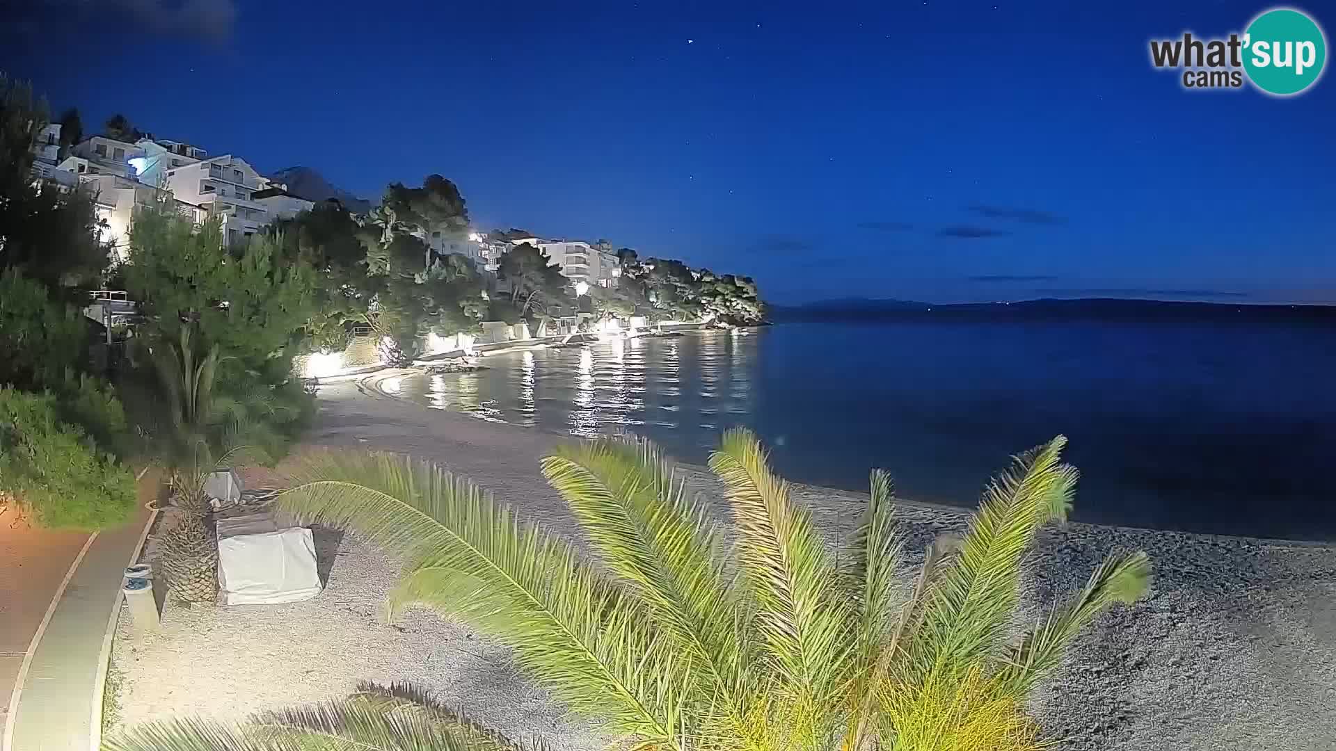 Webcam Lučica Strand Beach Brela – Liveblick von der Adriaküste