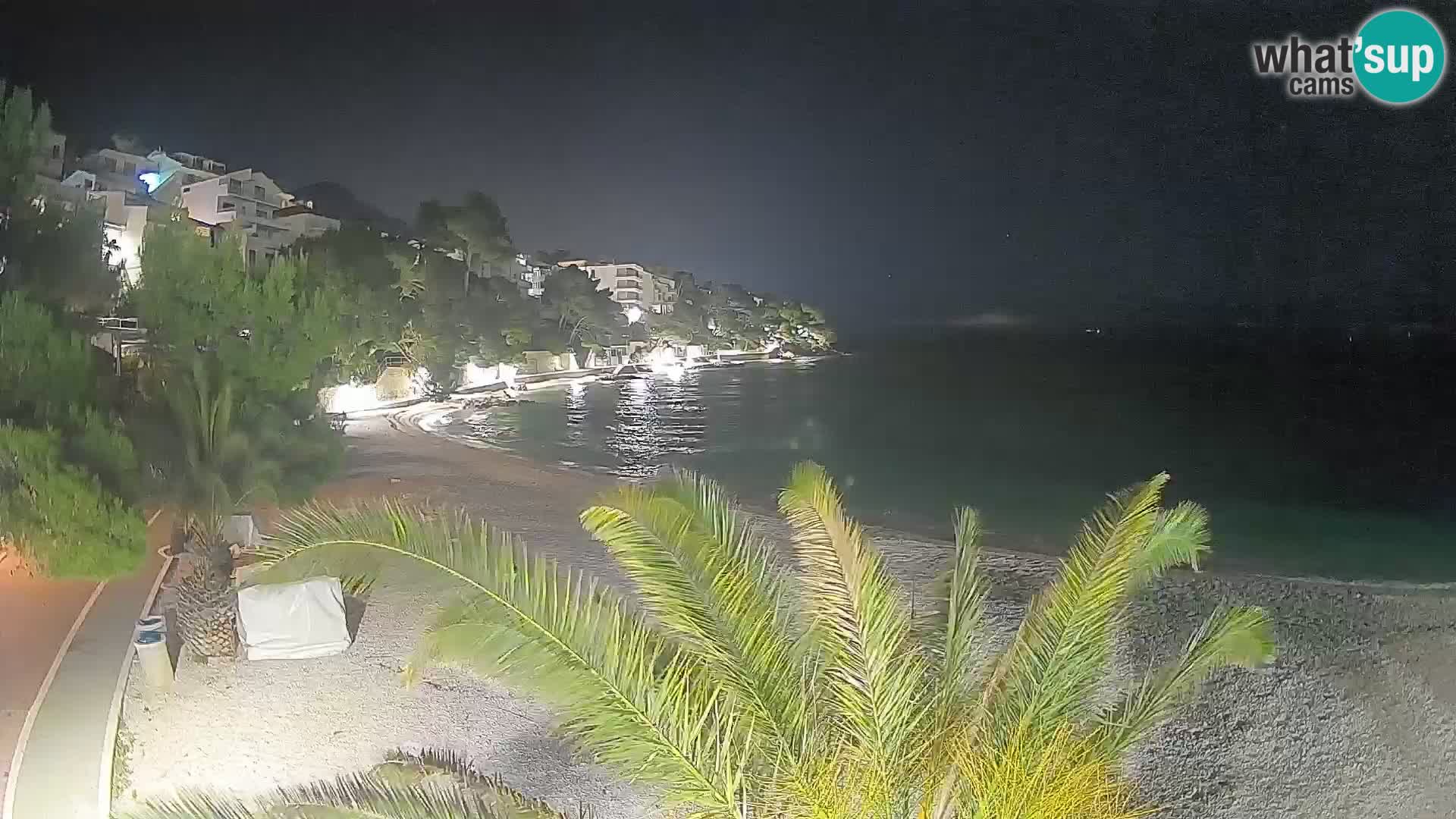 Webcam Lučica Strand Beach Brela – Liveblick von der Adriaküste