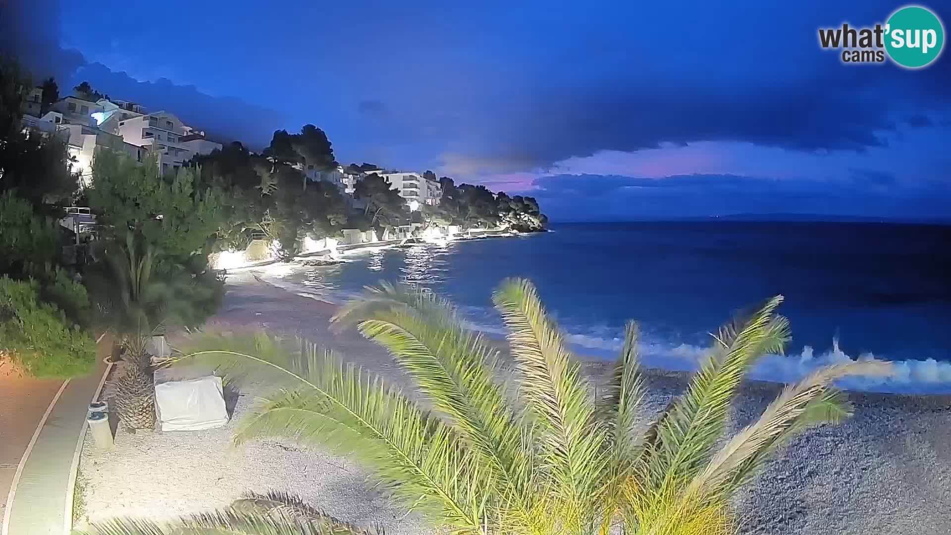 Webcam Lučica Strand Beach Brela – Liveblick von der Adriaküste