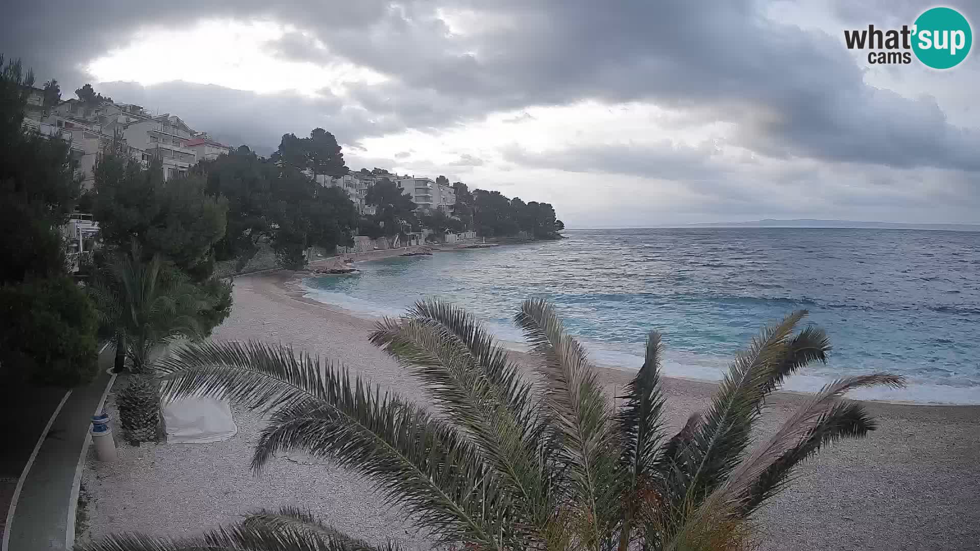 Webcam Plage Lučica Brela – Vue en direct sur la côte adriatique