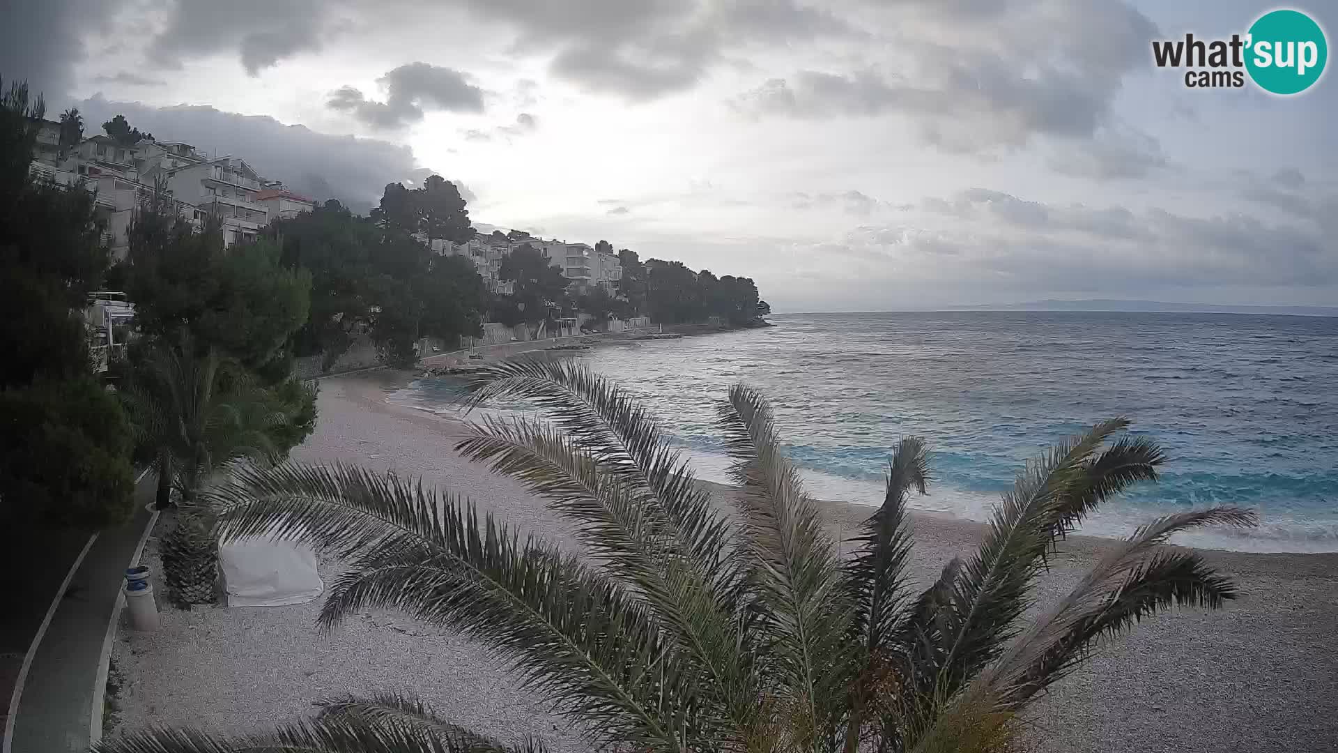 Webcam Lučica Strand Beach Brela – Liveblick von der Adriaküste