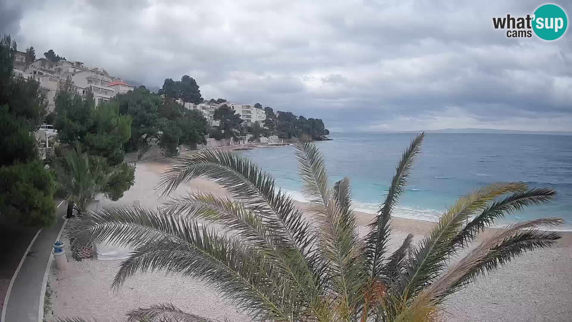 Webcam Lučica Strand Beach Brela – Liveblick von der Adriaküste