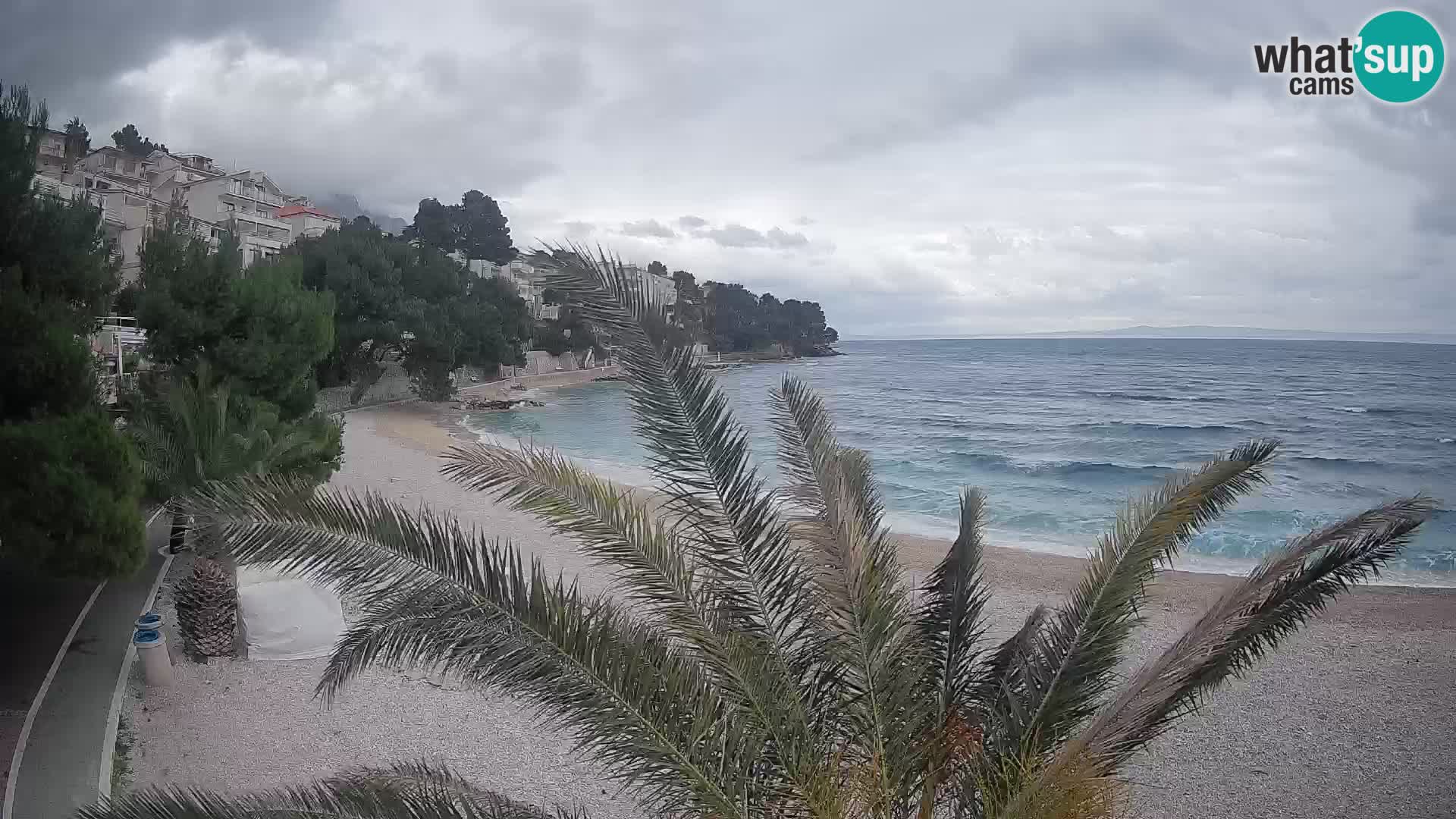 Webcam Plage Lučica Brela – Vue en direct sur la côte adriatique
