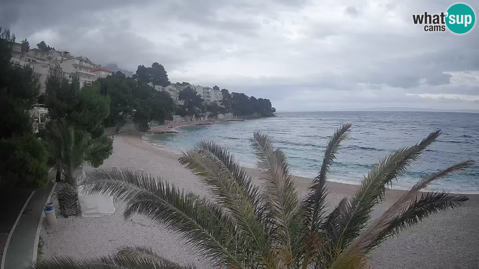 Spletna kamera Plaža Lučica Brela – Pogled v živo na Jadransko obalo