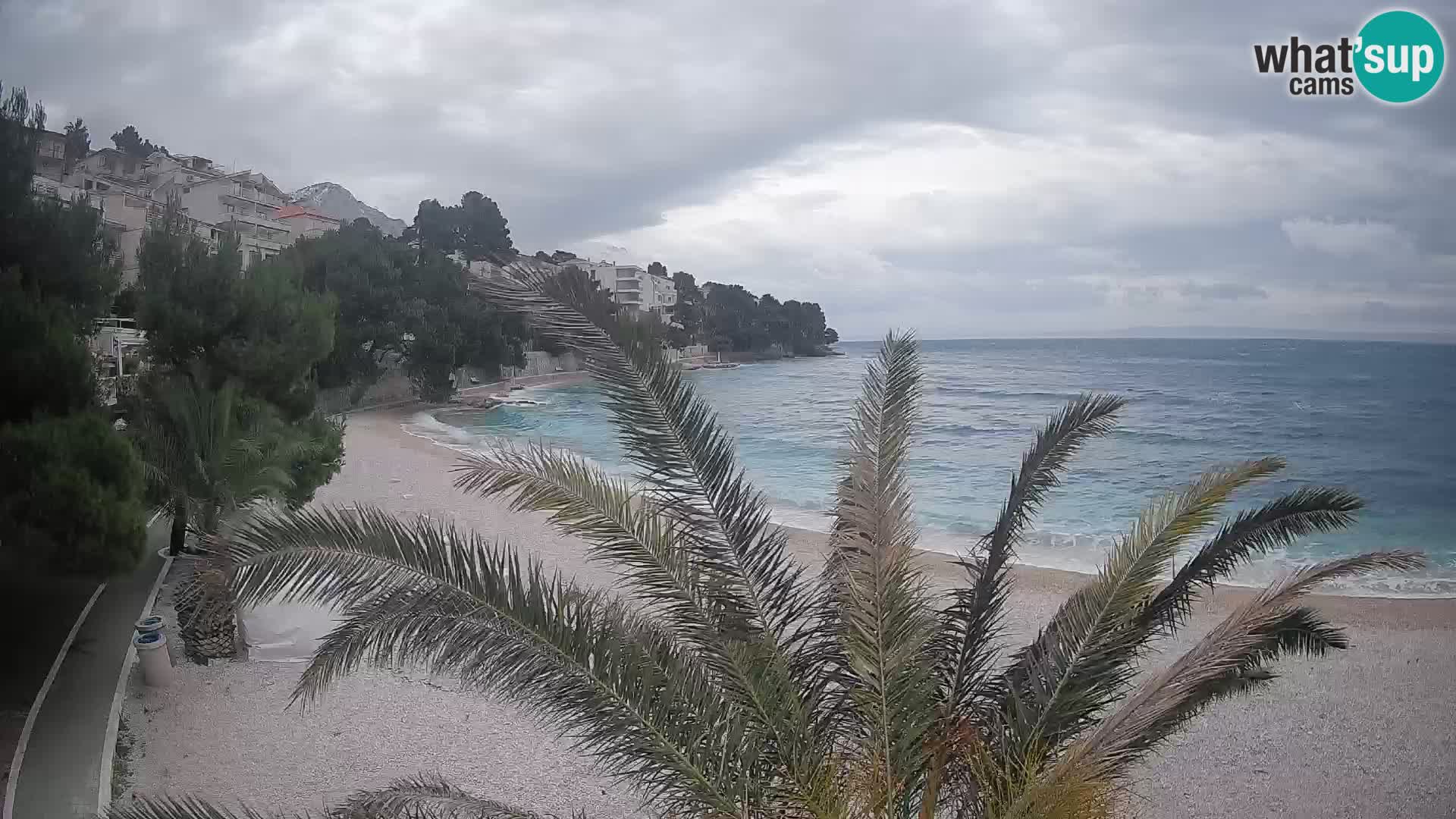 Webcam Lučica Strand Beach Brela – Liveblick von der Adriaküste