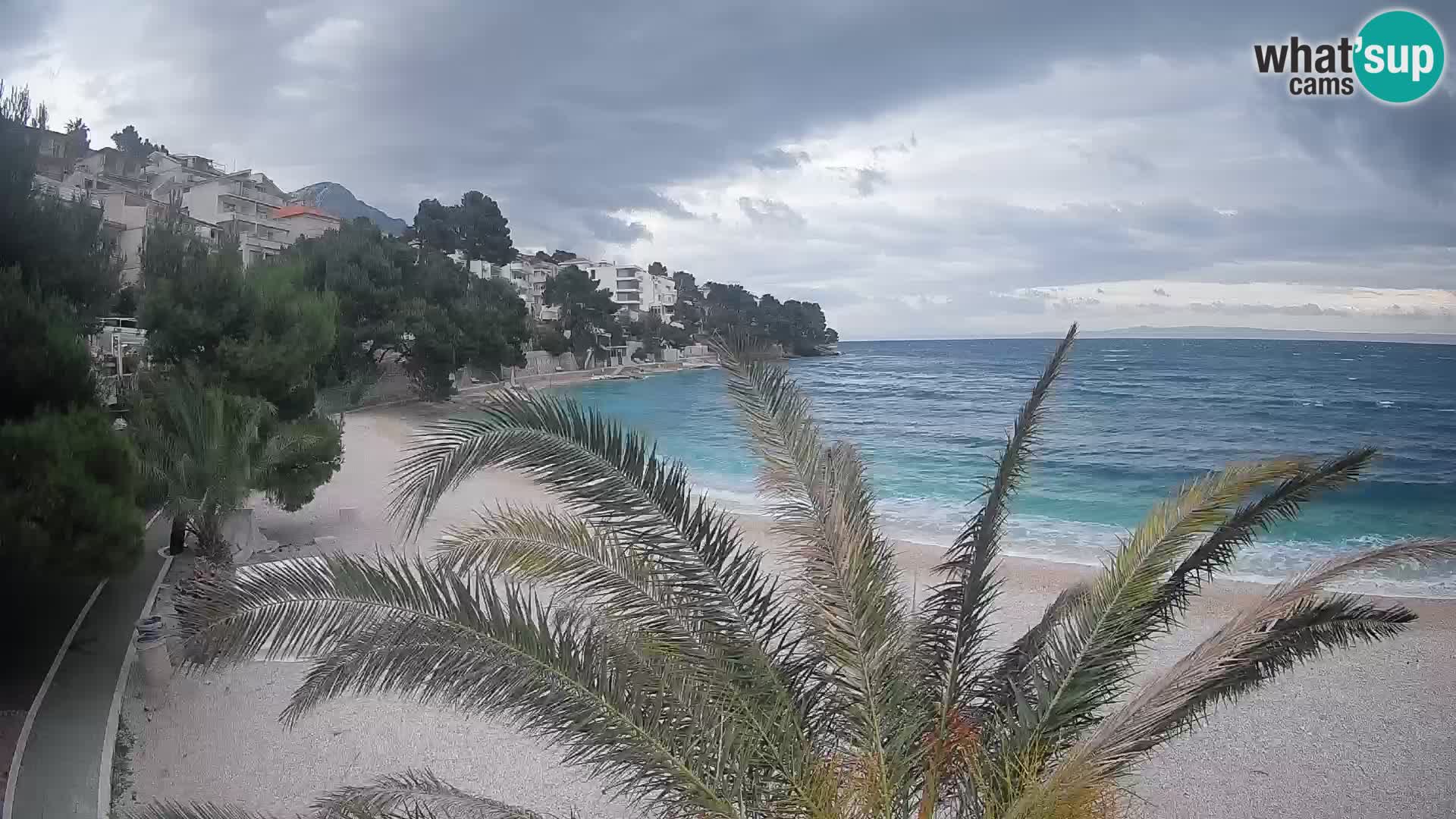 Webcam Lučica Strand Beach Brela – Liveblick von der Adriaküste