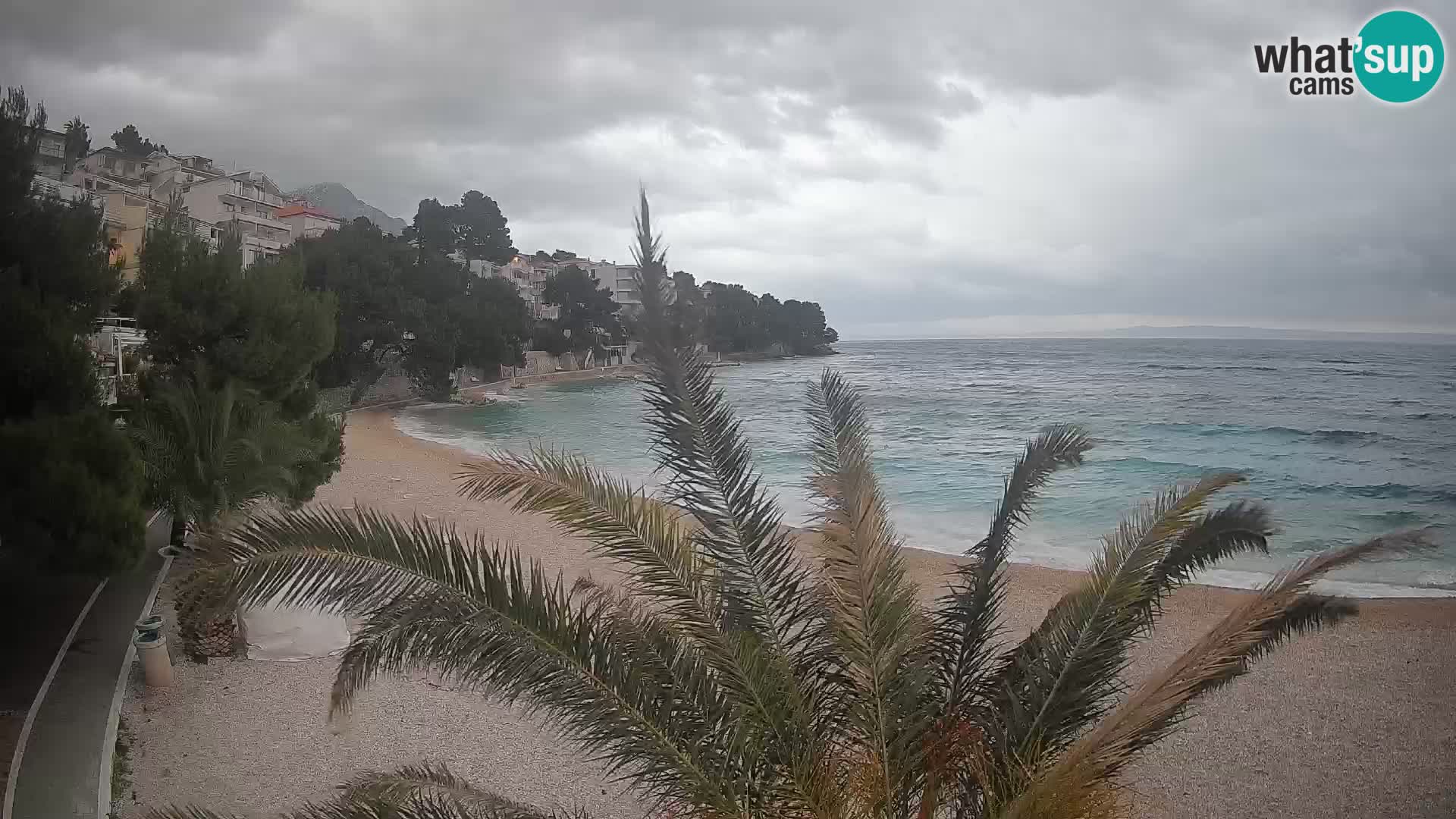 Webcam Plage Lučica Brela – Vue en direct sur la côte adriatique