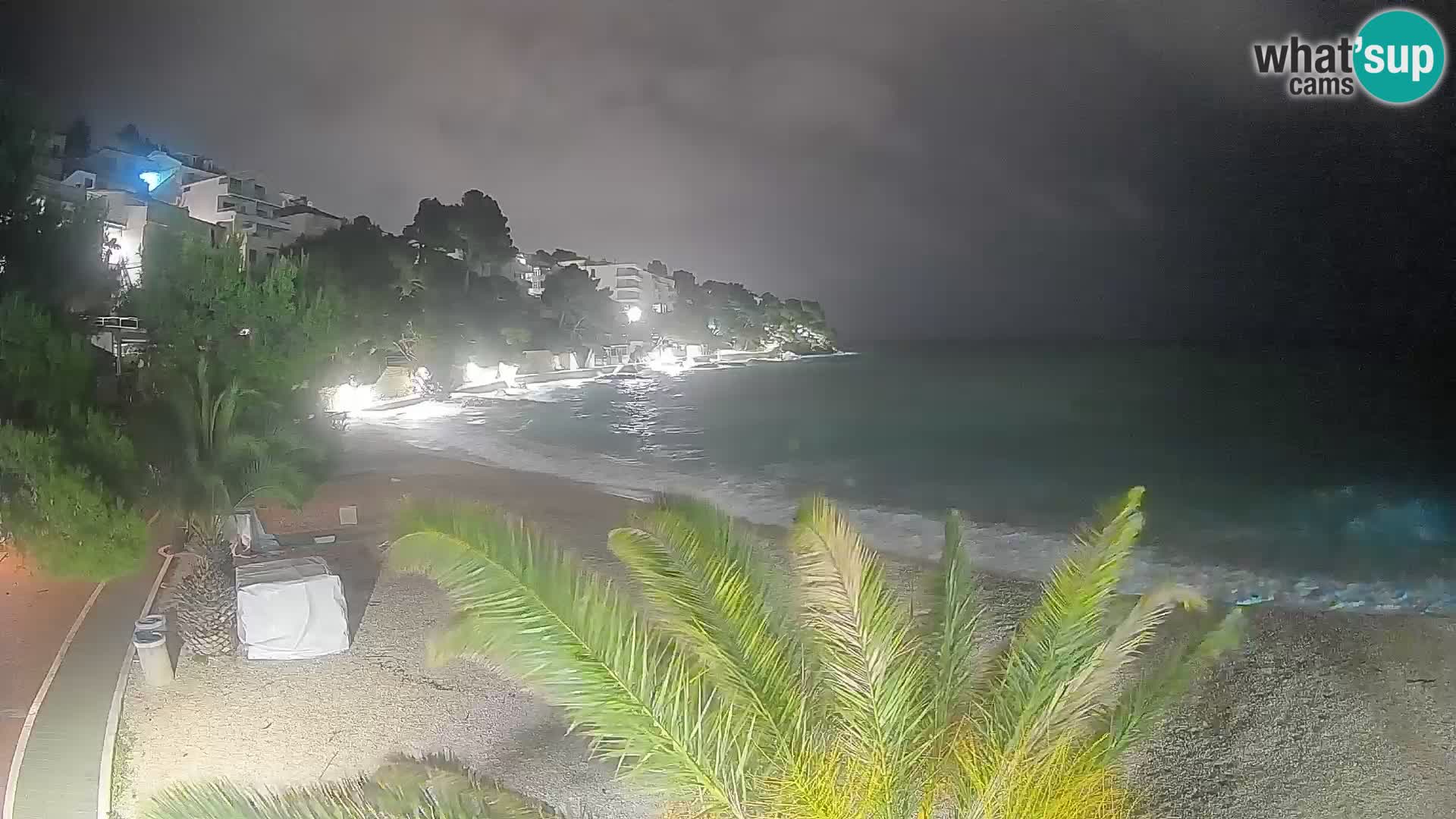 Webcam Lučica Strand Beach Brela – Liveblick von der Adriaküste