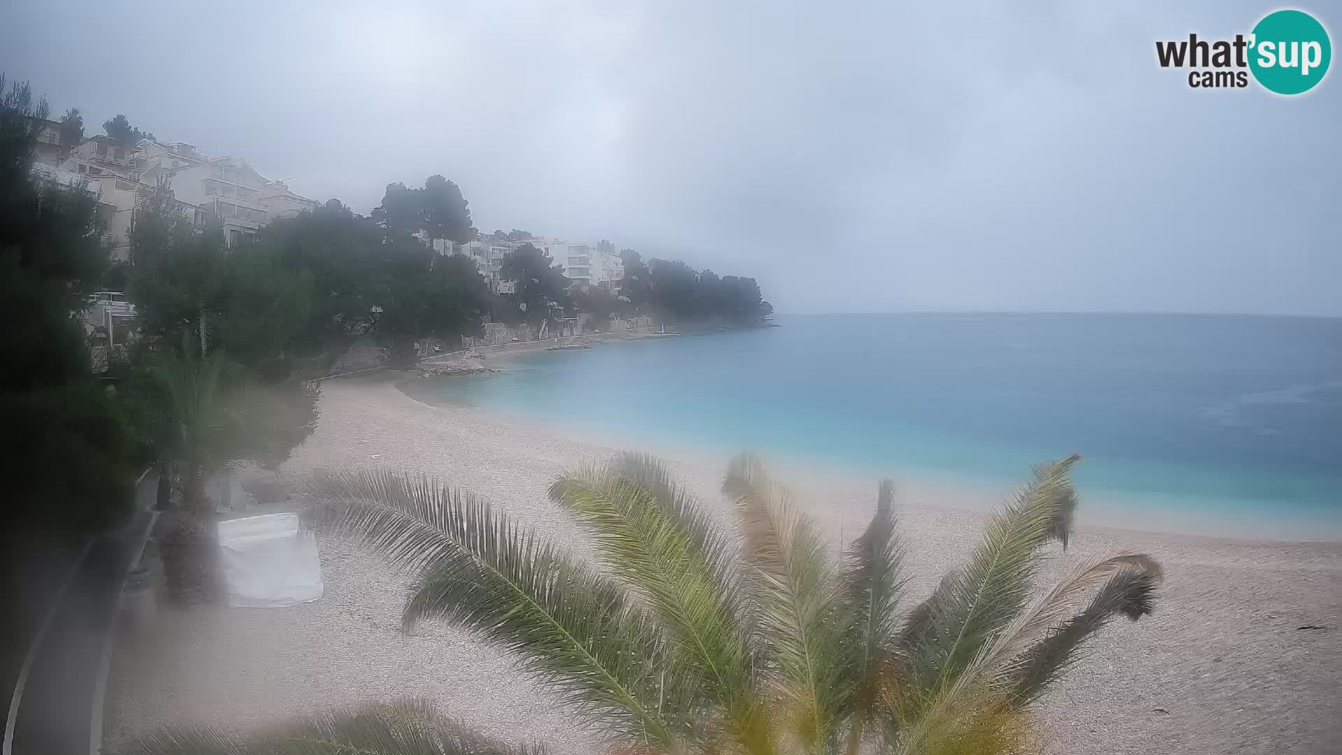 Webcam Lučica Strand Beach Brela – Liveblick von der Adriaküste