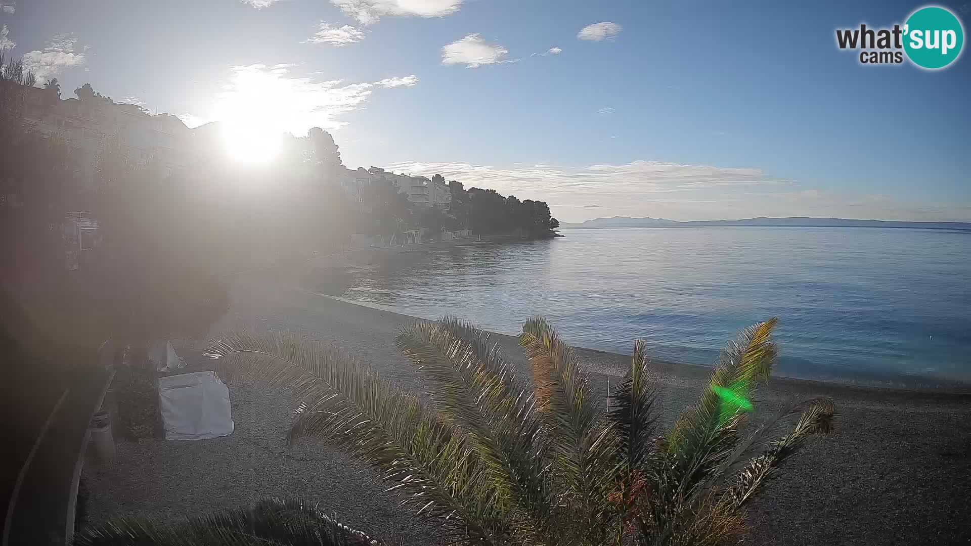 Webcam Lučica Strand Beach Brela – Liveblick von der Adriaküste