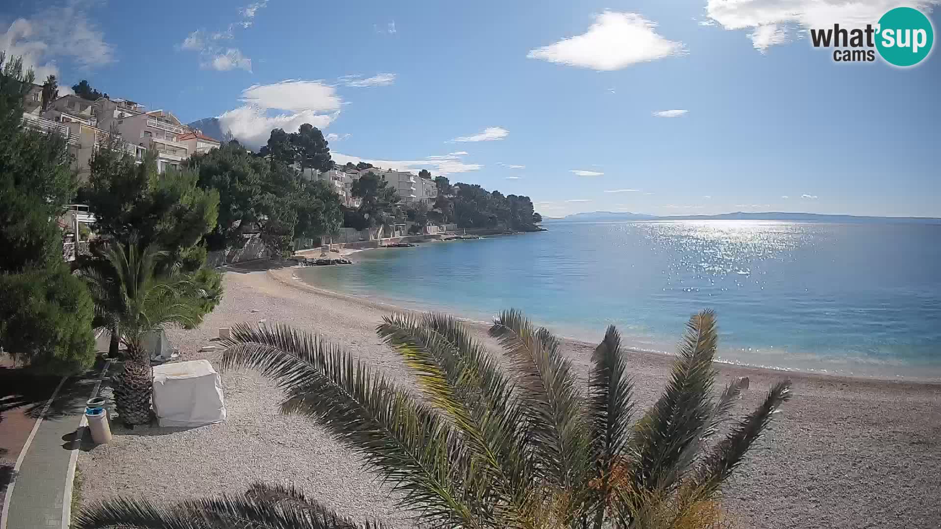Spletna kamera Plaža Lučica Brela – Pogled v živo na Jadransko obalo