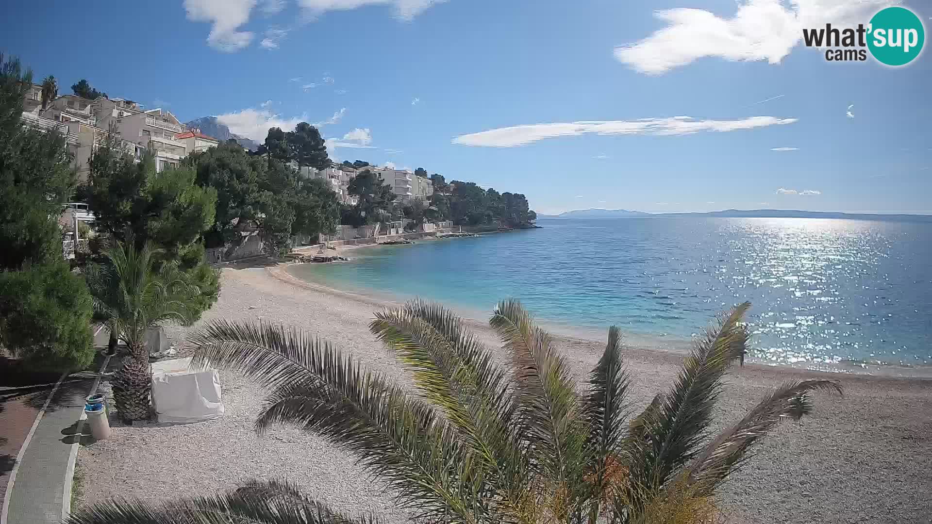 Spletna kamera Plaža Lučica Brela – Pogled v živo na Jadransko obalo