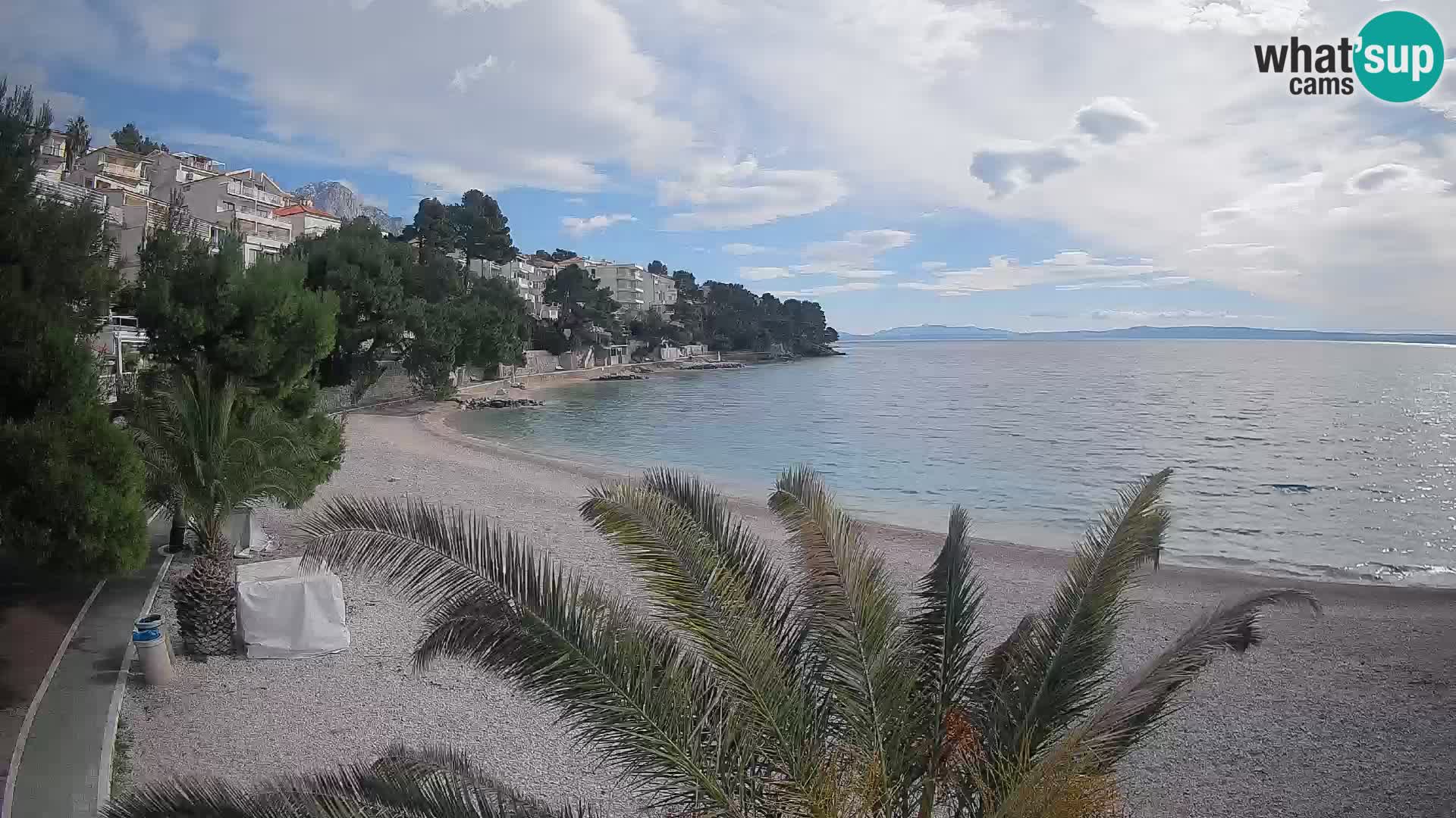 Webcam Lučica Strand Beach Brela – Liveblick von der Adriaküste