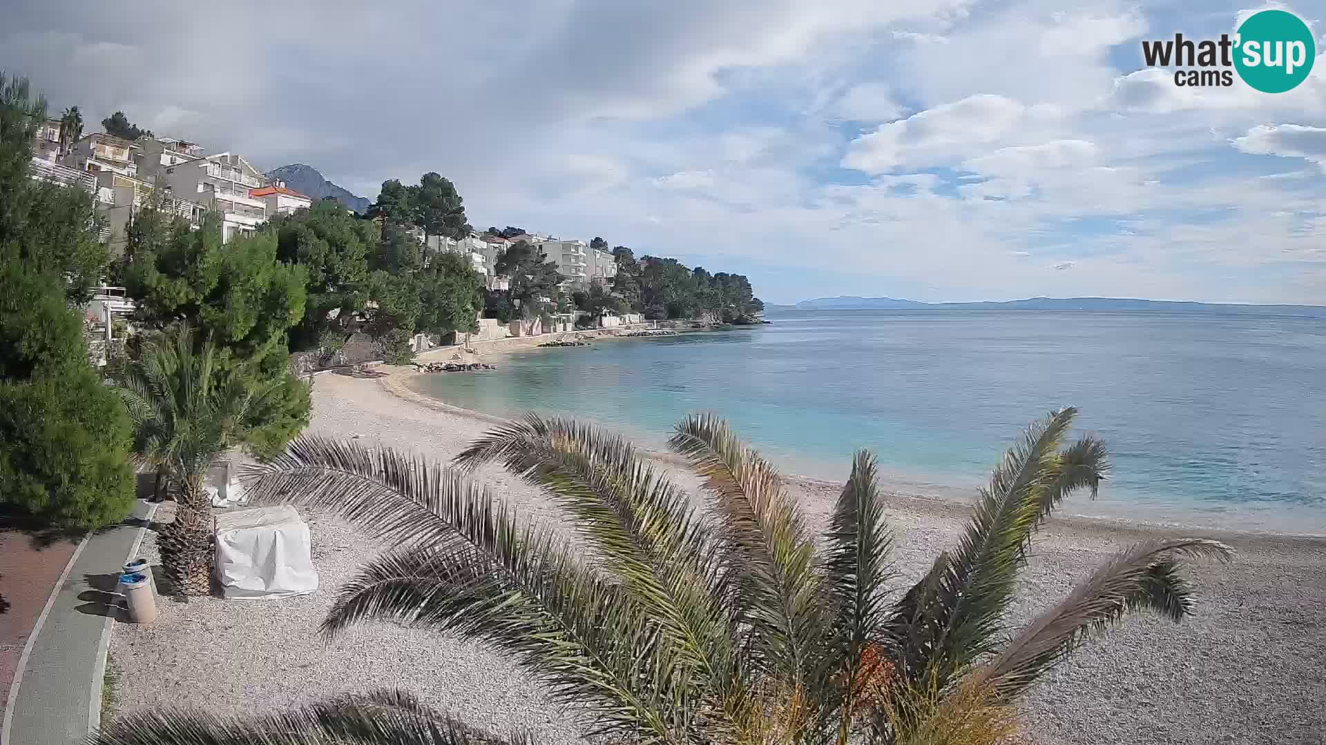 Webcam Lučica Strand Beach Brela – Liveblick von der Adriaküste