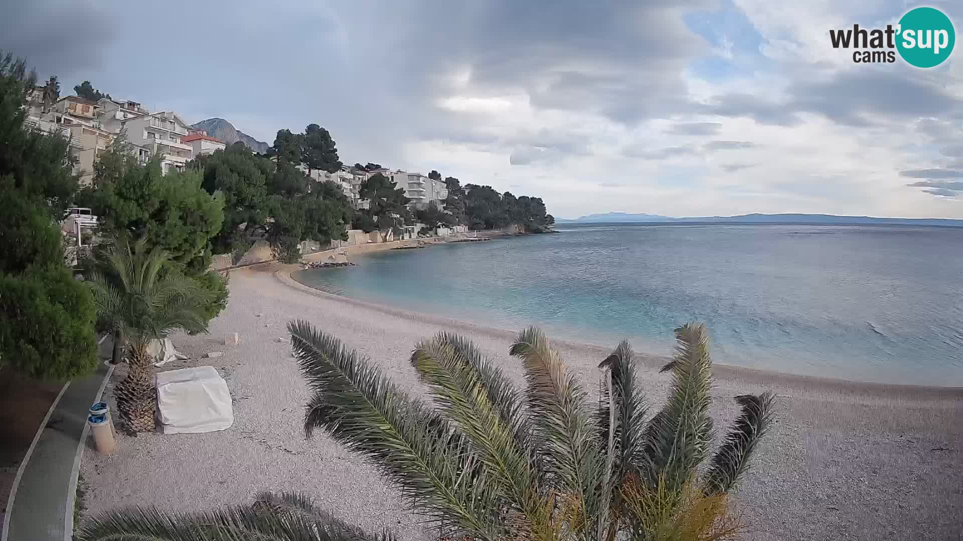 Webcam Lučica Strand Beach Brela – Liveblick von der Adriaküste