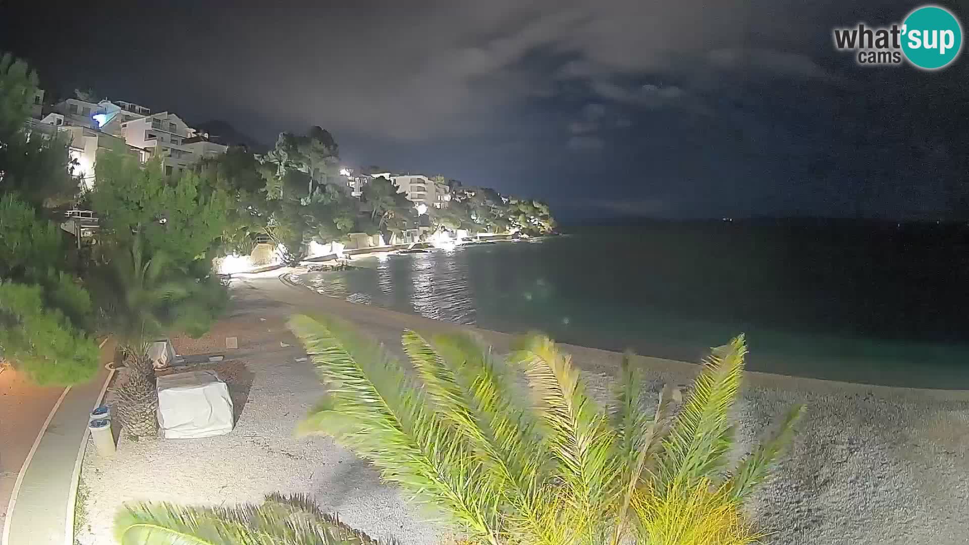 Web kamera Plaža Lučica Brela – Pogled uživo na jadransku obalu