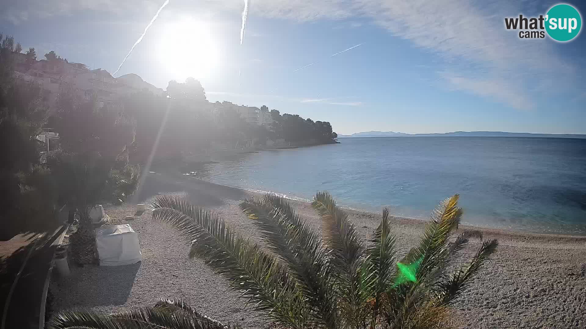 Webcam Plage Lučica Brela – Vue en direct sur la côte adriatique