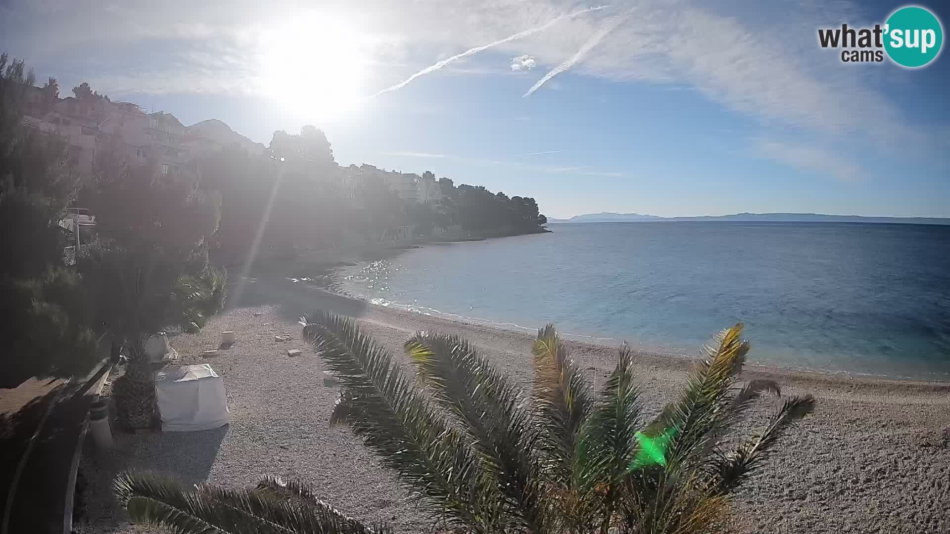 Webcam Lučica Strand Beach Brela – Liveblick von der Adriaküste