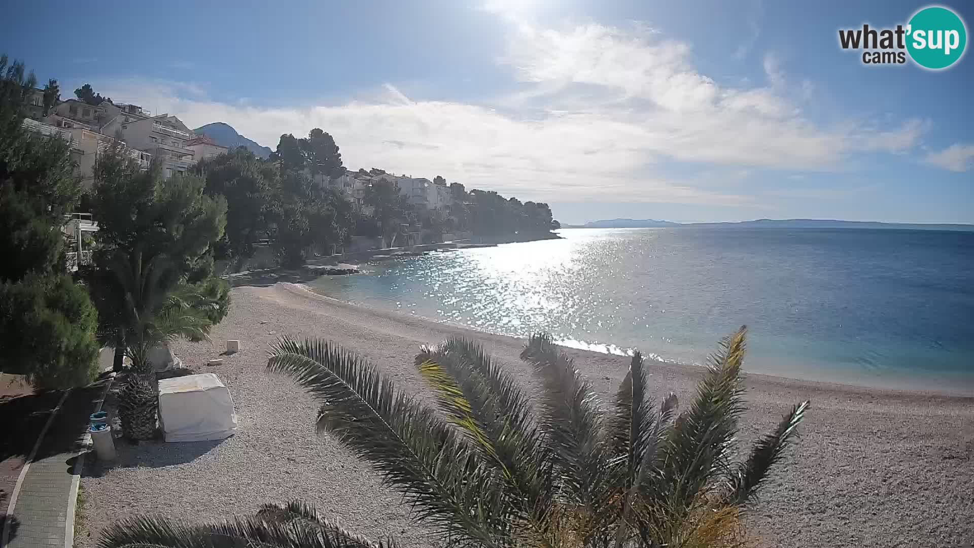 Webcam Plage Lučica Brela – Vue en direct sur la côte adriatique