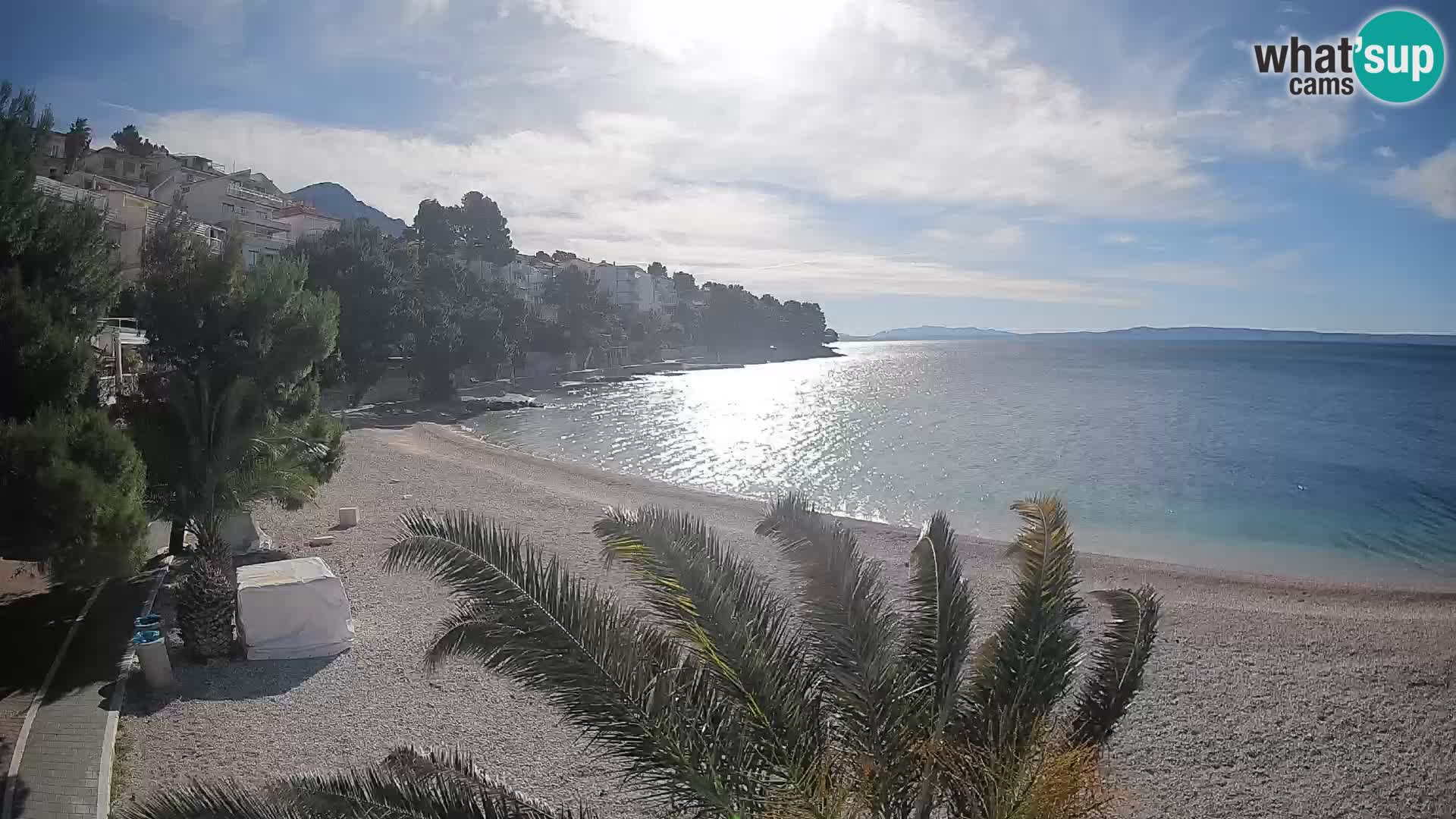 Spletna kamera Plaža Lučica Brela – Pogled v živo na Jadransko obalo