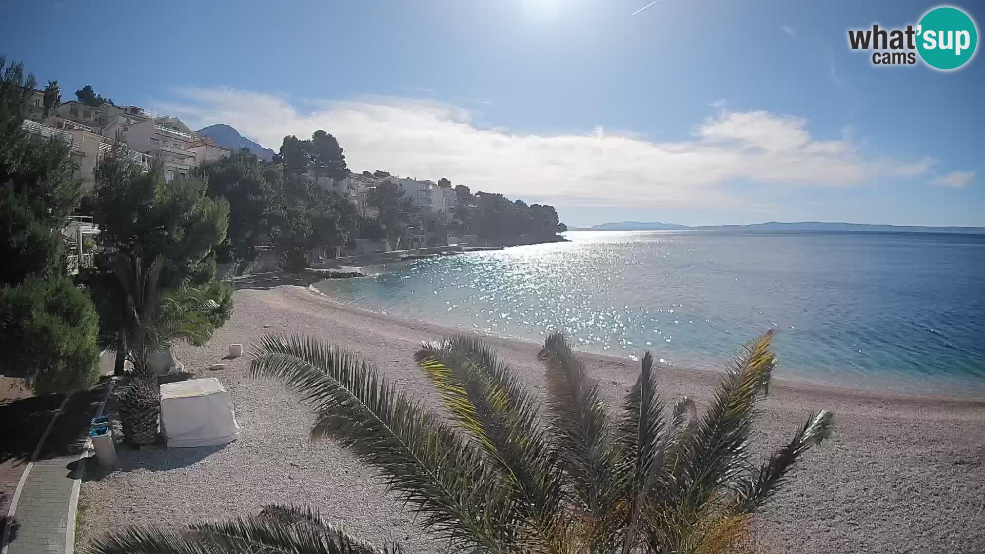 Webcam Lučica Strand Beach Brela – Liveblick von der Adriaküste