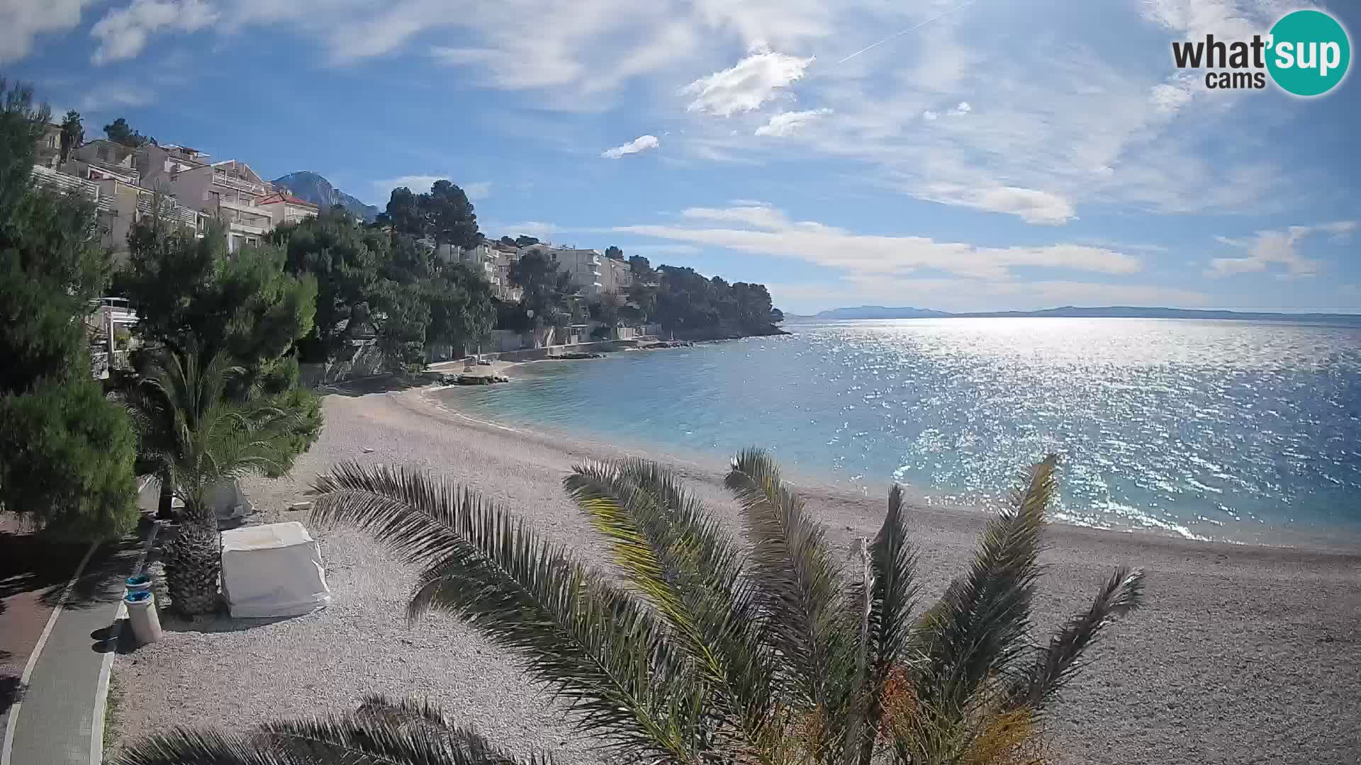 Webcam Plage Lučica Brela – Vue en direct sur la côte adriatique