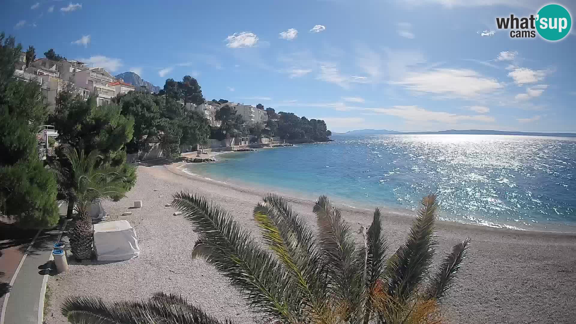 Webcam Lučica Strand Beach Brela – Liveblick von der Adriaküste