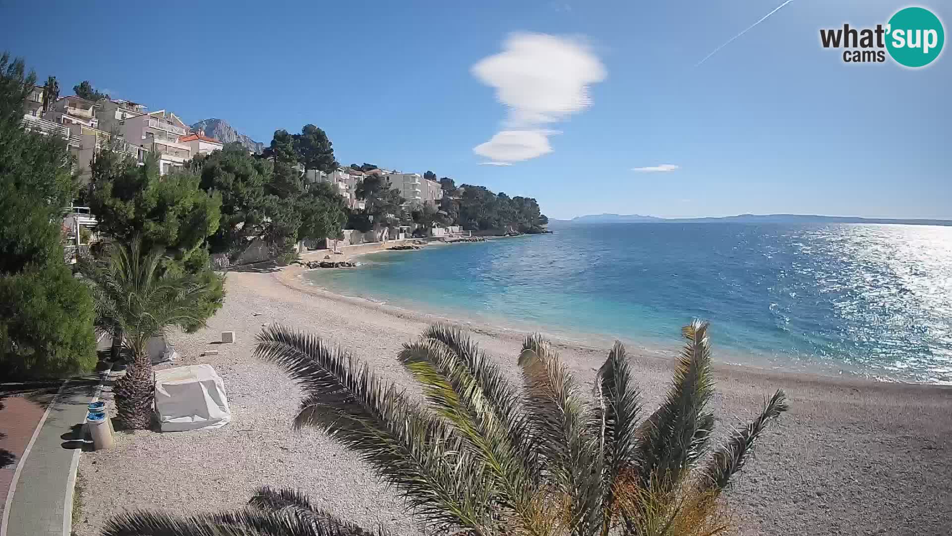 Webcam Plage Lučica Brela – Vue en direct sur la côte adriatique