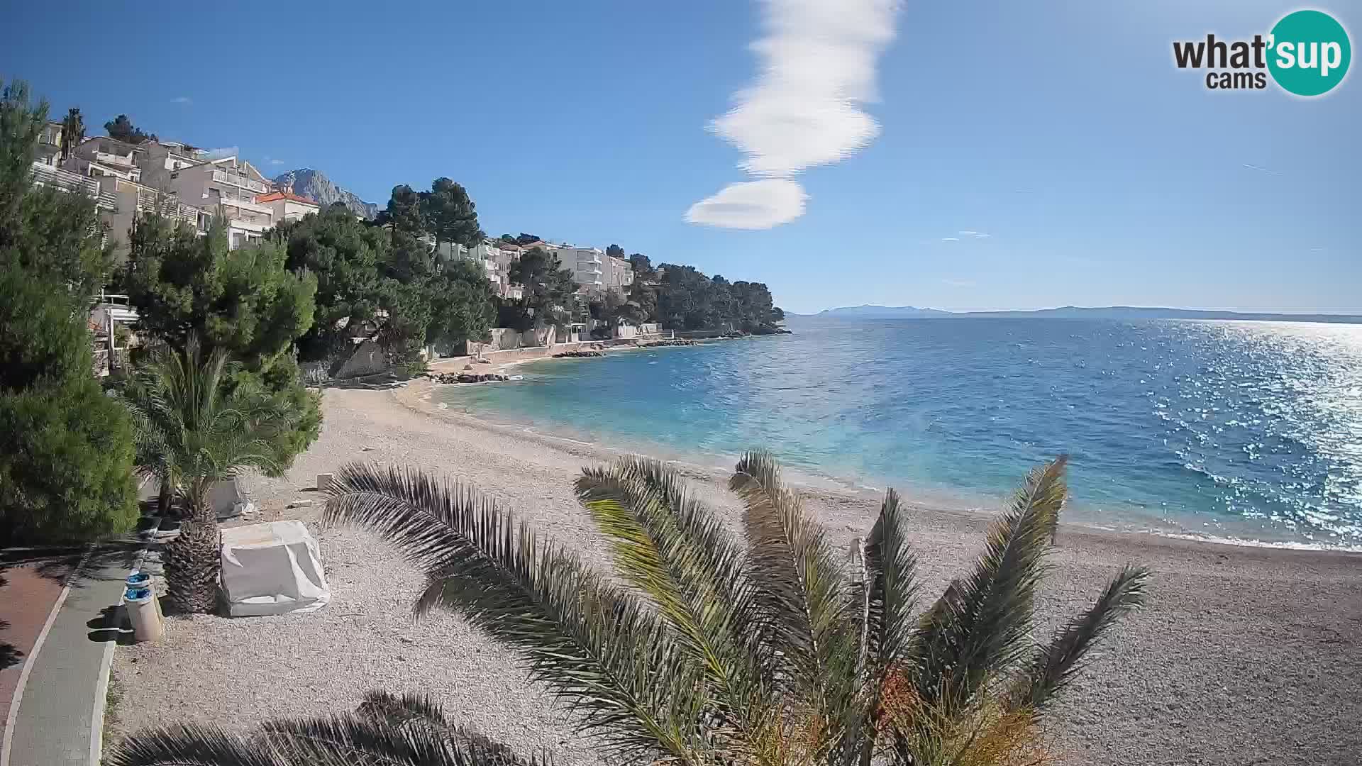 Webcam Plage Lučica Brela – Vue en direct sur la côte adriatique