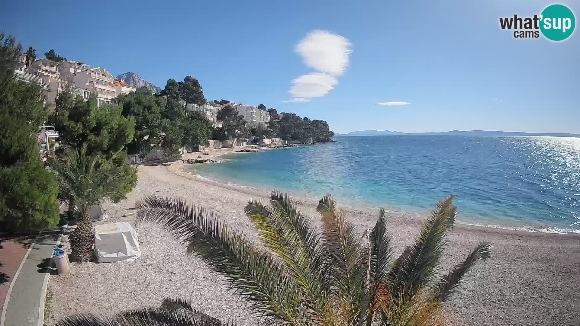 Webcam Plage Lučica Brela – Vue en direct sur la côte adriatique