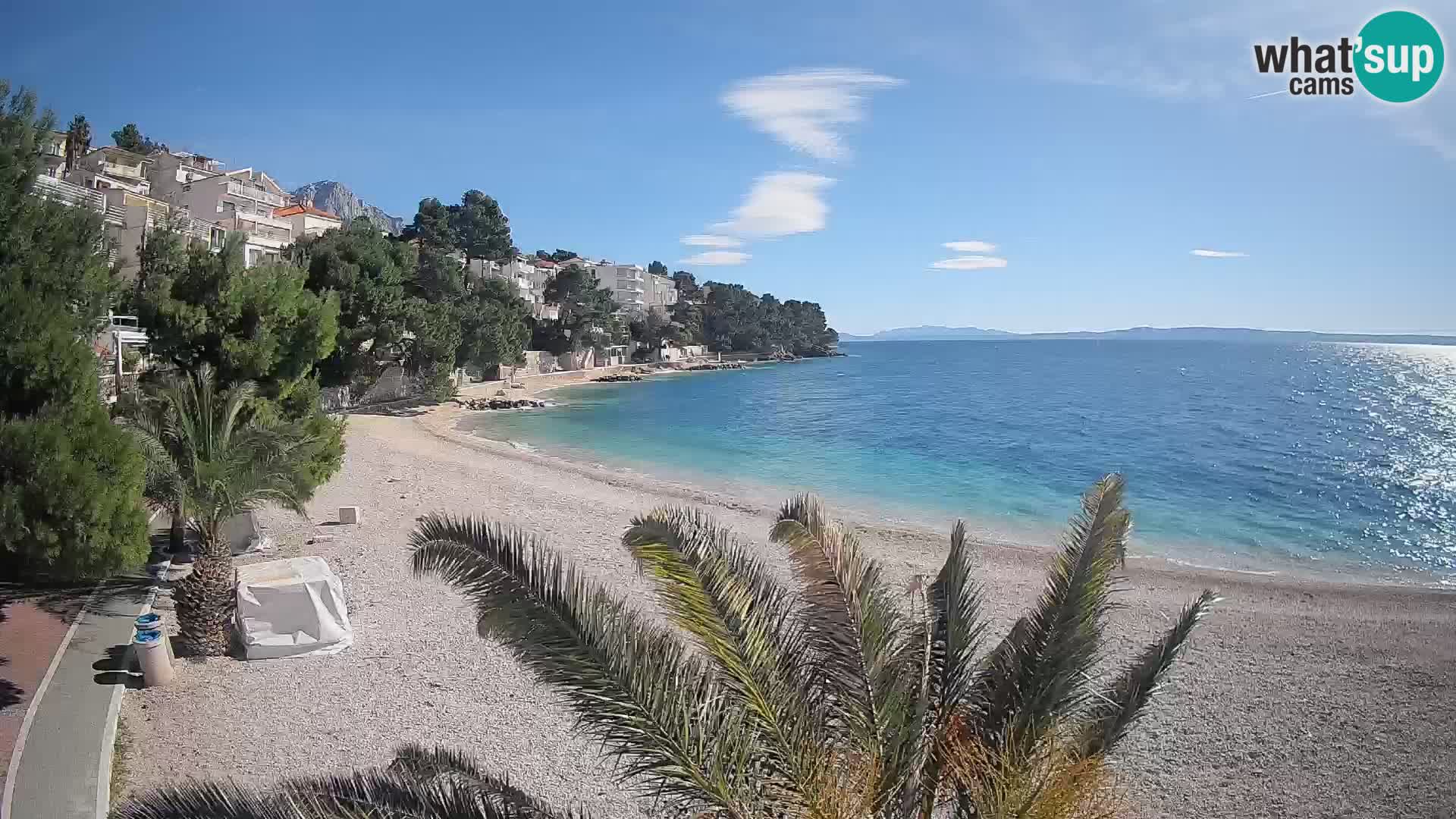Webcam Plage Lučica Brela – Vue en direct sur la côte adriatique