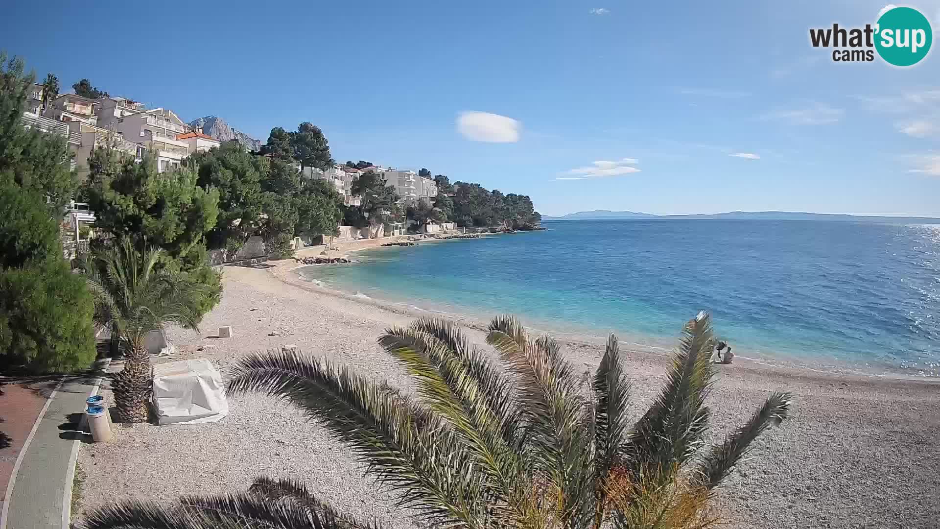 Webcam Plage Lučica Brela – Vue en direct sur la côte adriatique