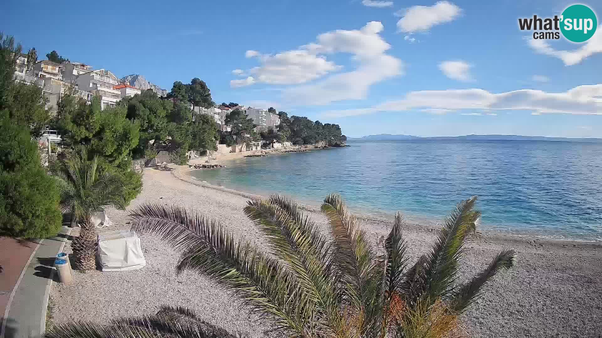 Webcam Plage Lučica Brela – Vue en direct sur la côte adriatique