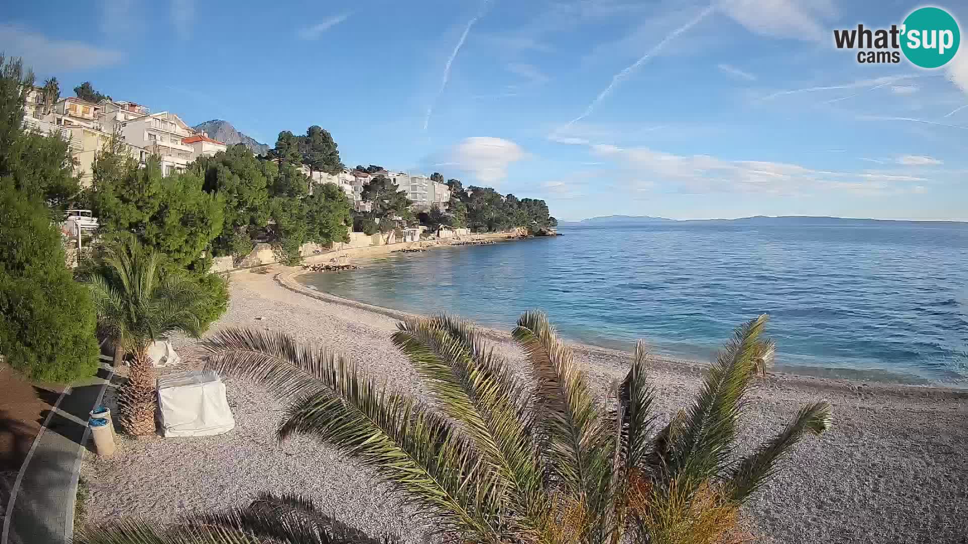 Webcam Lučica Strand Beach Brela – Liveblick von der Adriaküste