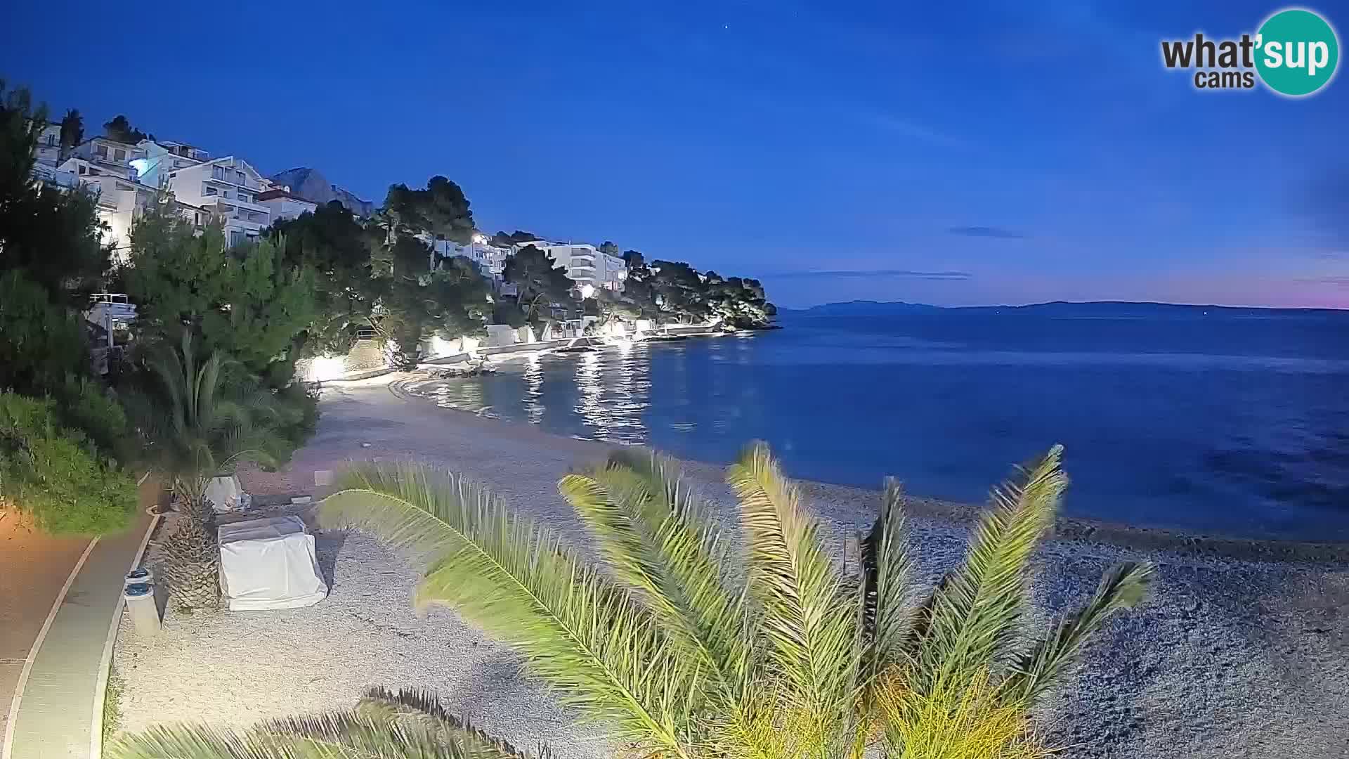 Webcam Lučica Strand Beach Brela – Liveblick von der Adriaküste