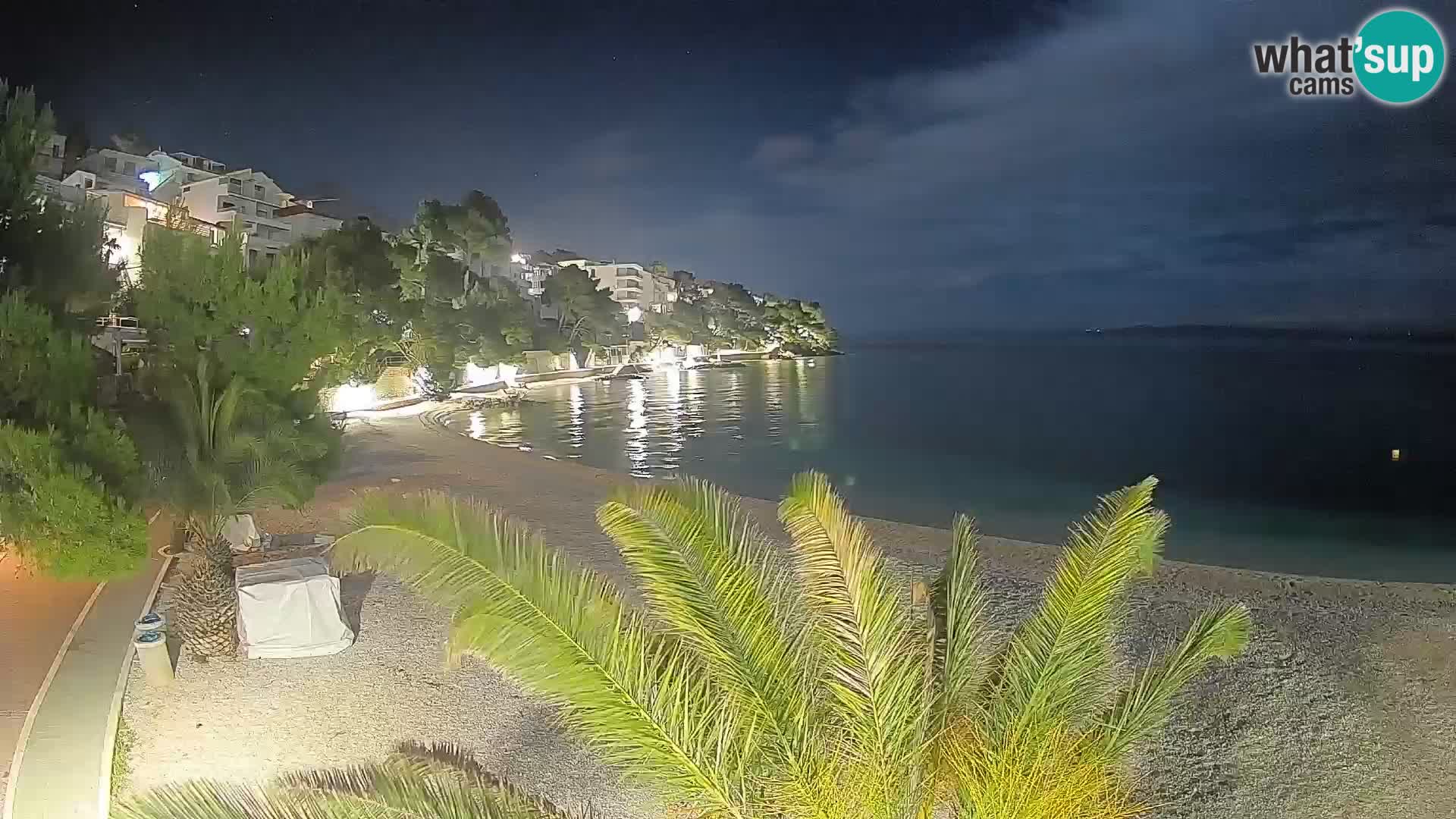 Webcam Lučica Strand Beach Brela – Liveblick von der Adriaküste