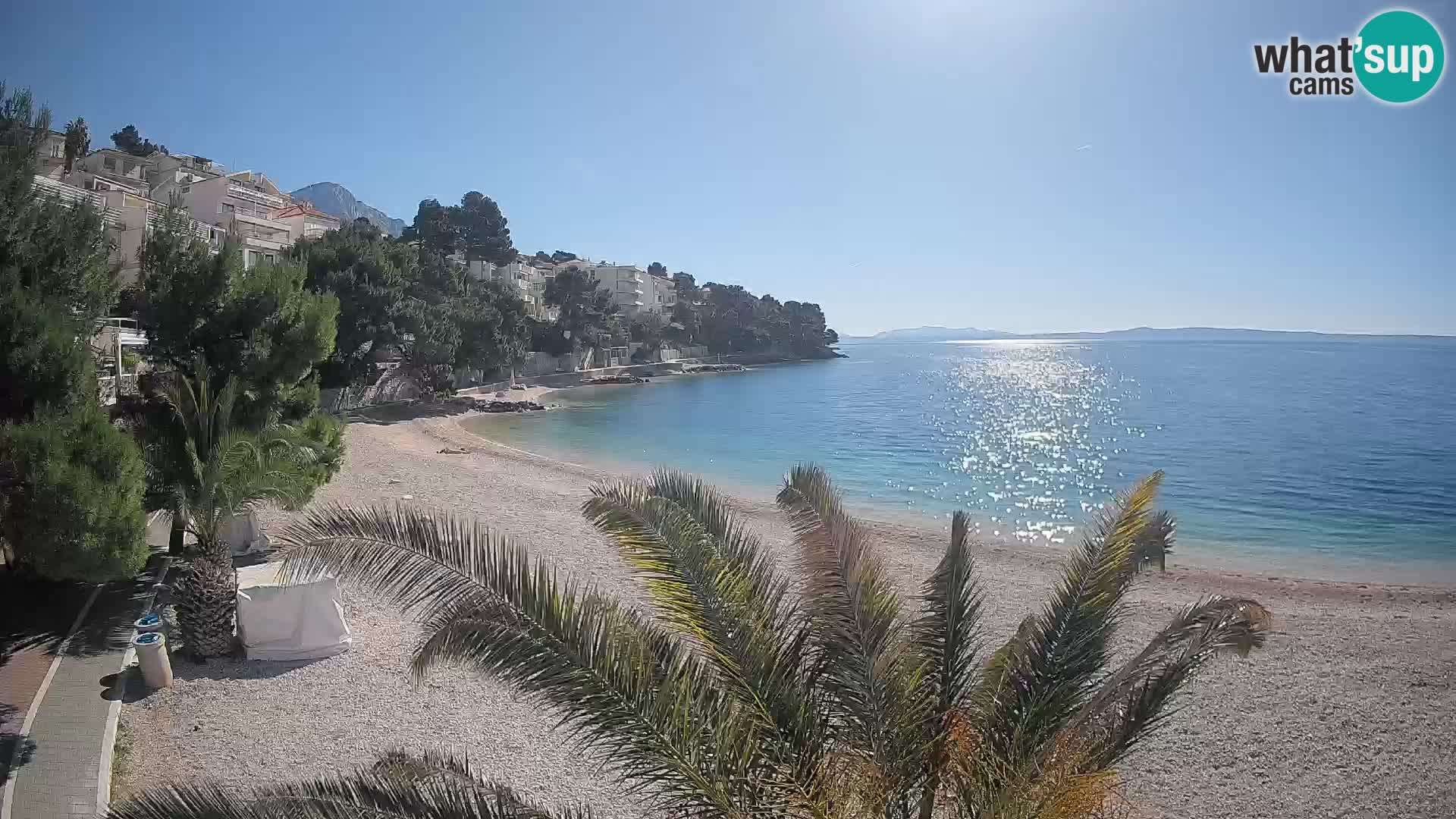 Webcam Lučica Strand Beach Brela – Liveblick von der Adriaküste