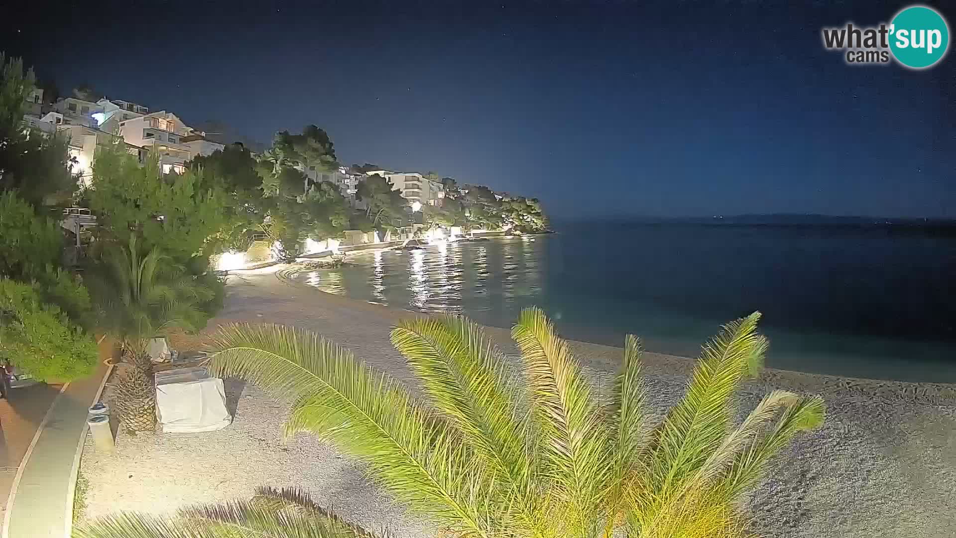 Webcam Lučica Strand Beach Brela – Liveblick von der Adriaküste