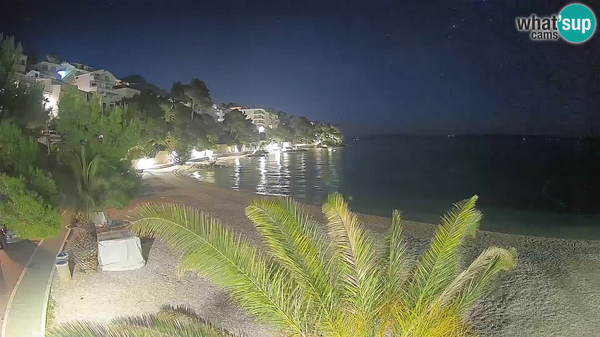 Webcam Lučica Strand Beach Brela – Liveblick von der Adriaküste