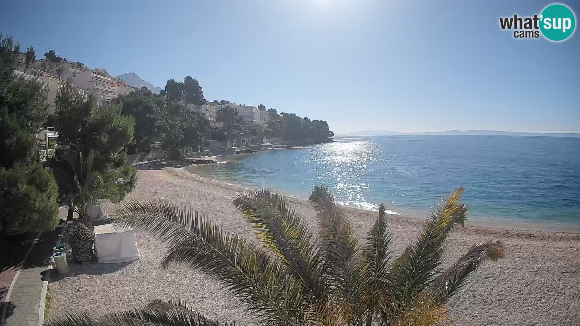 Webcam Plage Lučica Brela – Vue en direct sur la côte adriatique