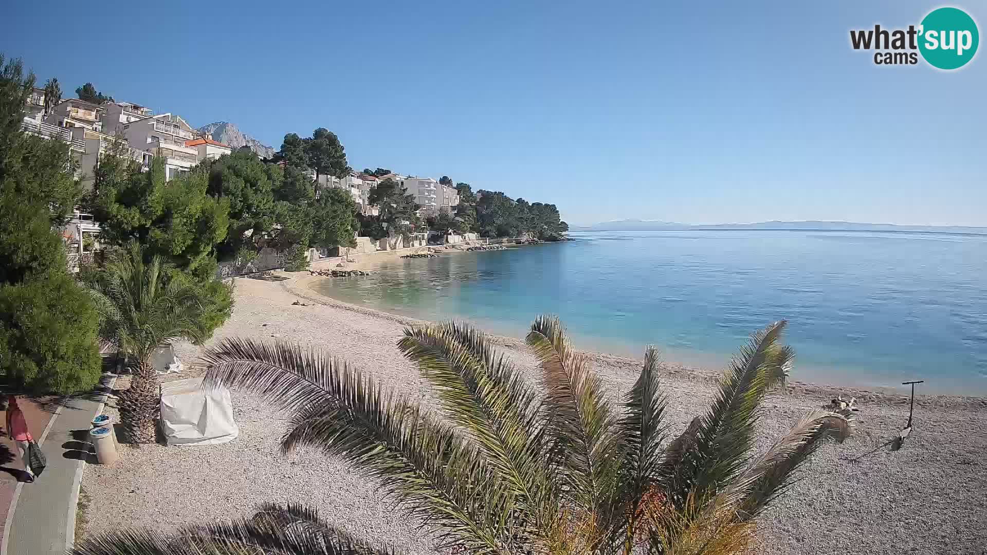Webcam Lučica Strand Beach Brela – Liveblick von der Adriaküste