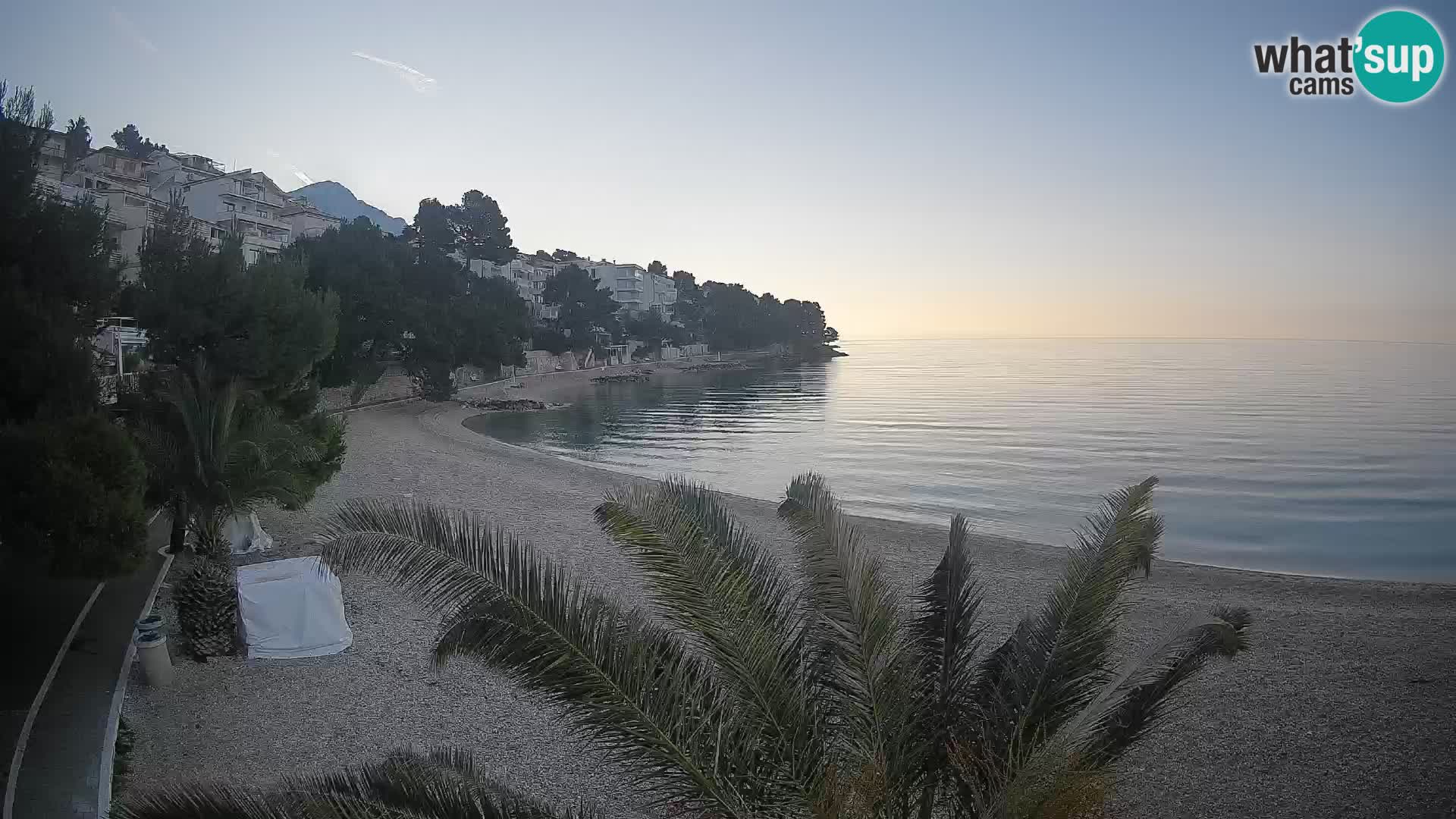 Webcam Lučica Strand Beach Brela – Liveblick von der Adriaküste