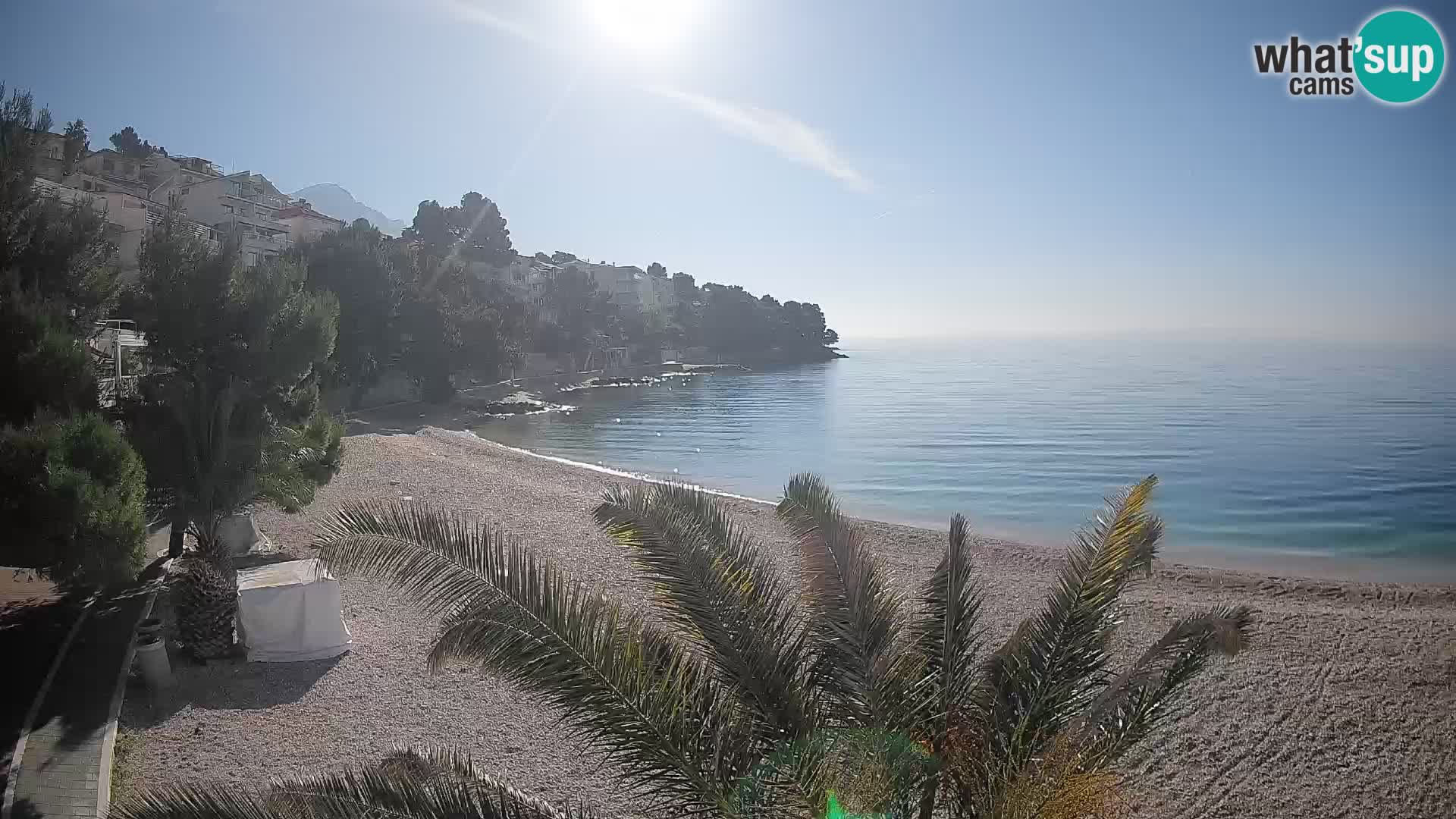 Webcam Lučica Strand Beach Brela – Liveblick von der Adriaküste