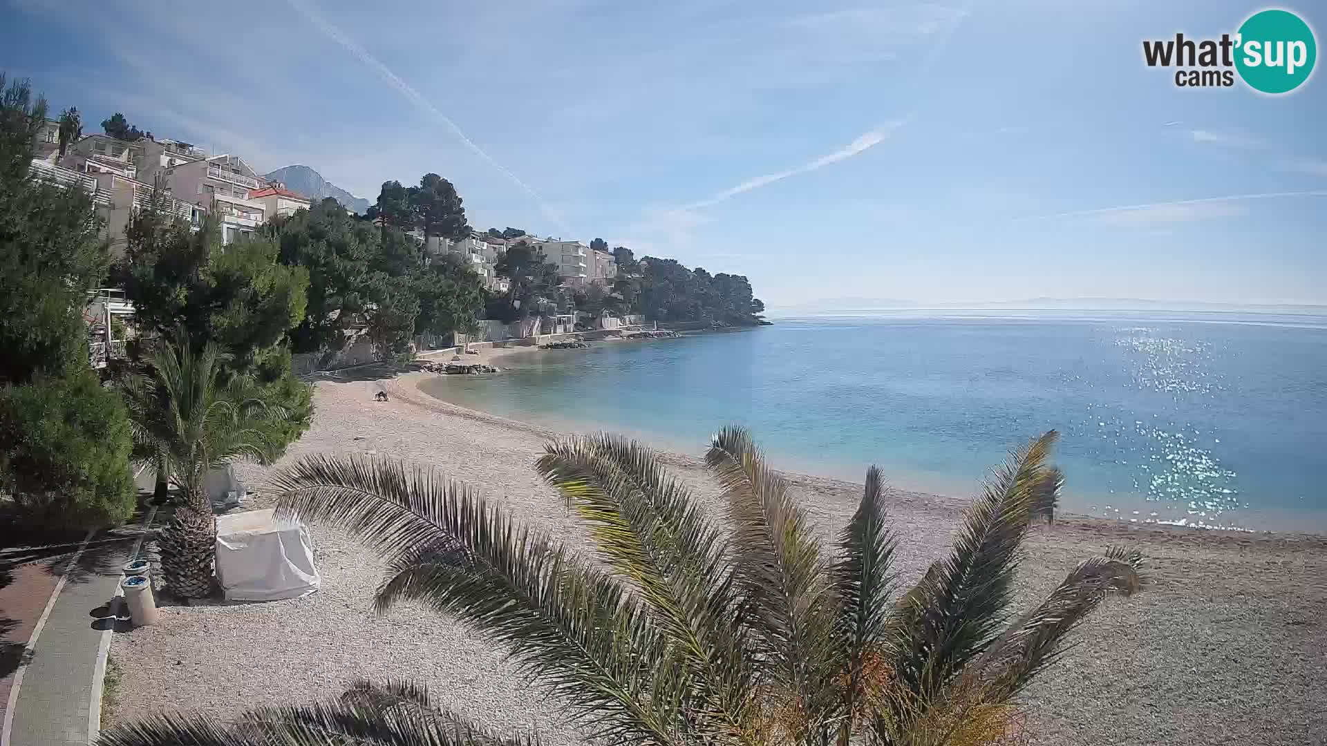 Web kamera Plaža Lučica Brela – Pogled uživo na jadransku obalu