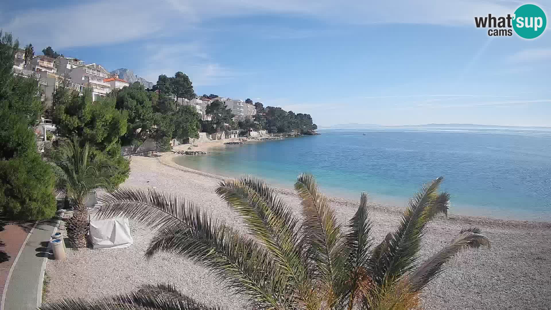 Webcam Spiaggia Lučica Brela – Vista live sulla costa adriatica